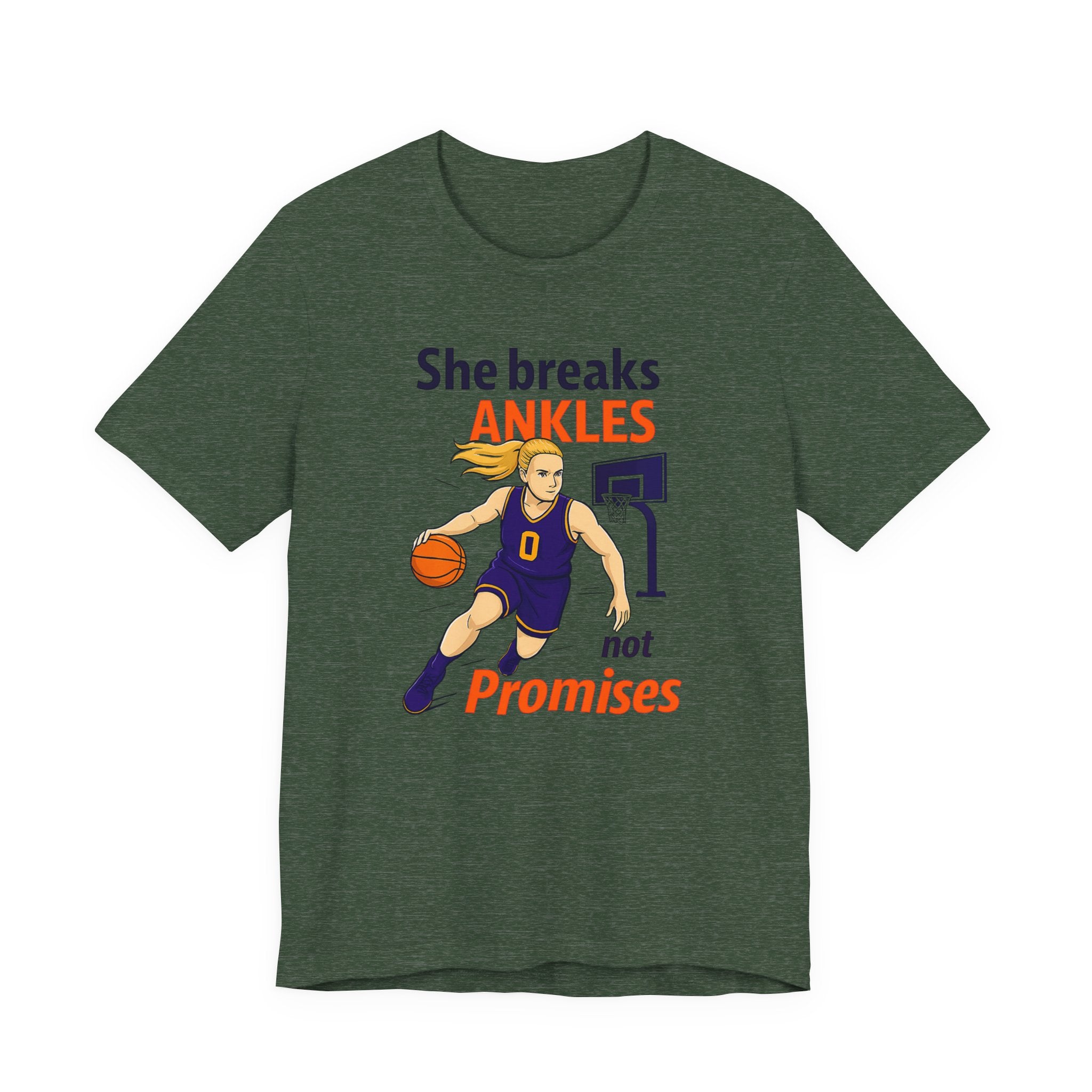 She Breaks Ankles Not Promises Basketball Tee