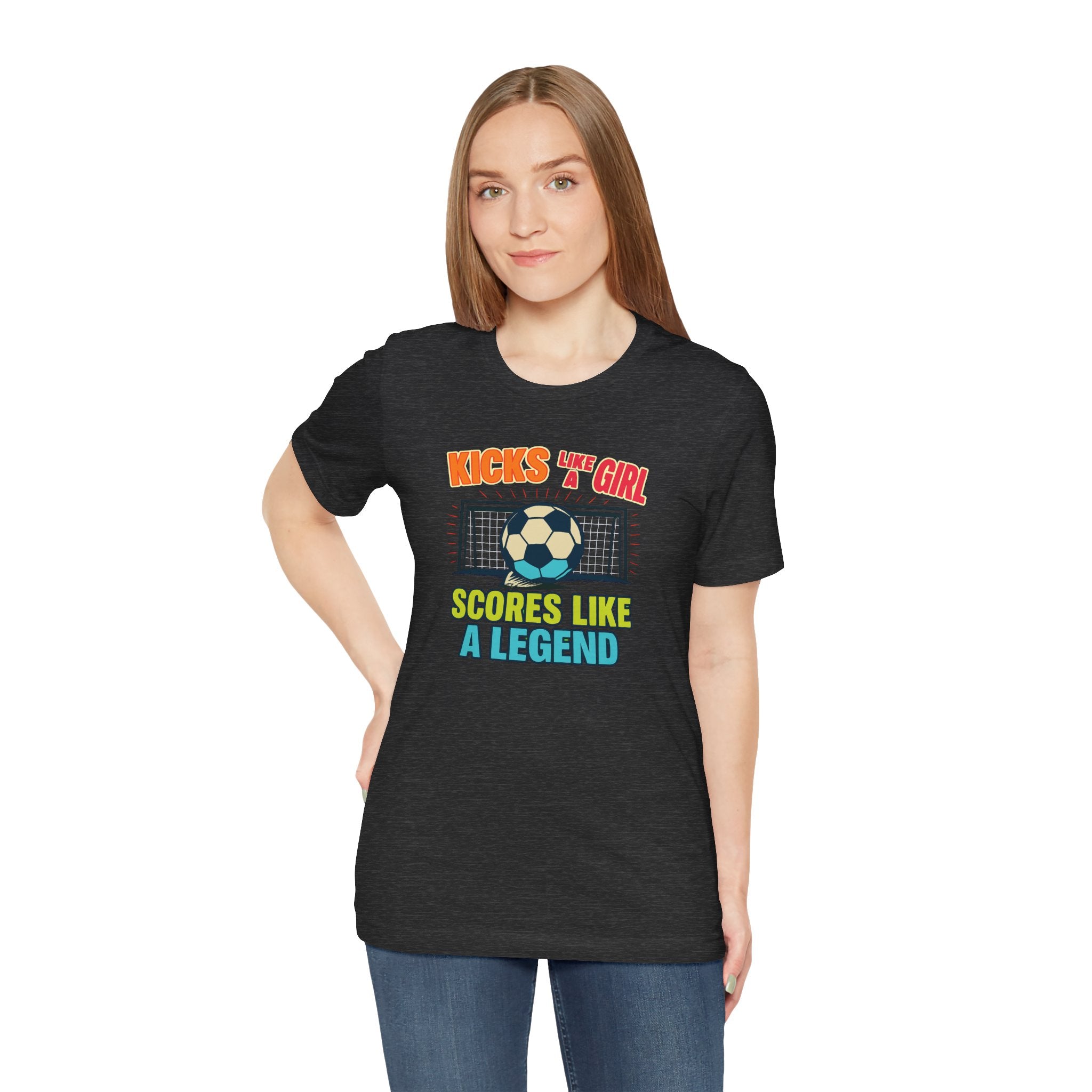 Soccer Inspired Fun Tee - Kicks Like A Girl