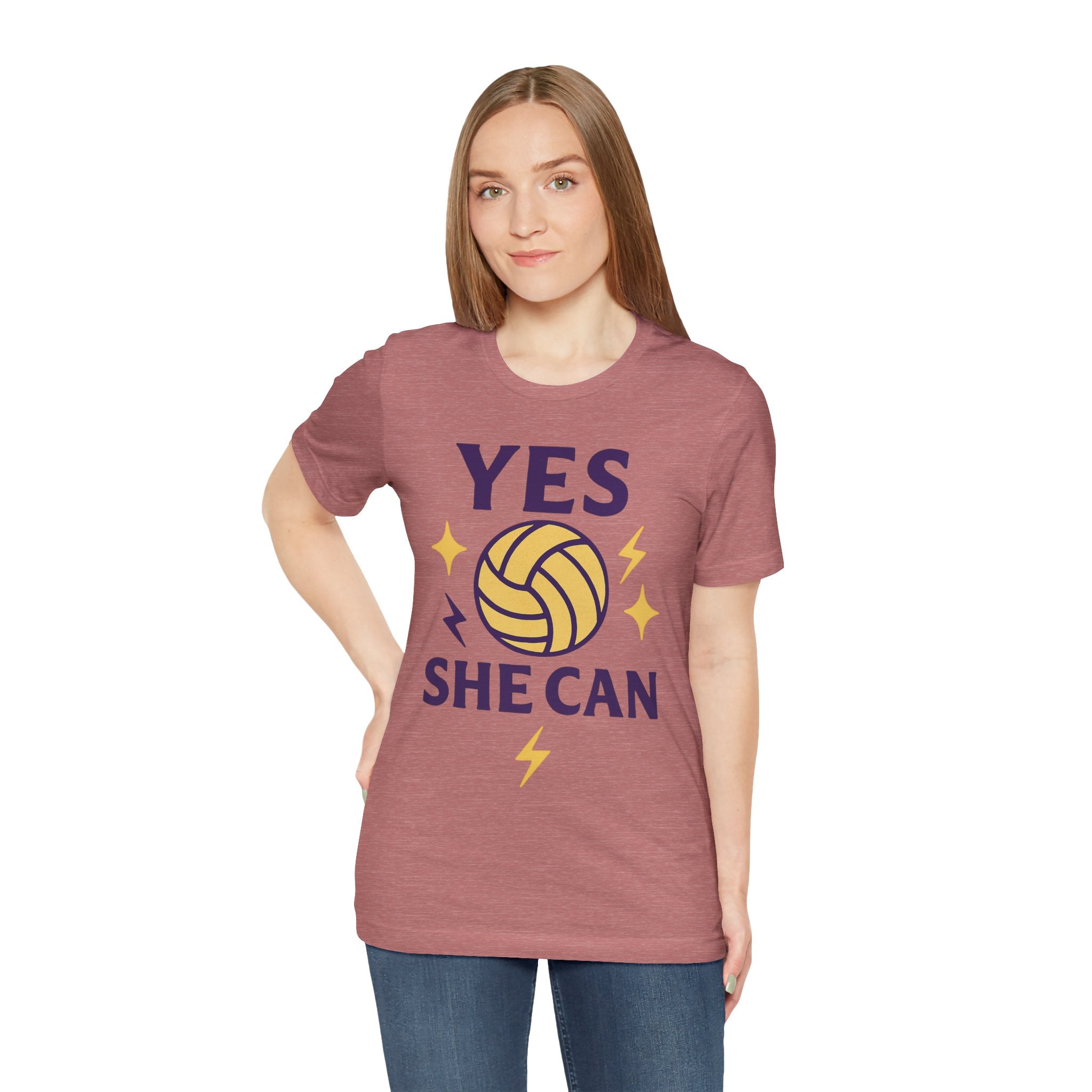 Yes, She Can Volleyball Unisex Tee
