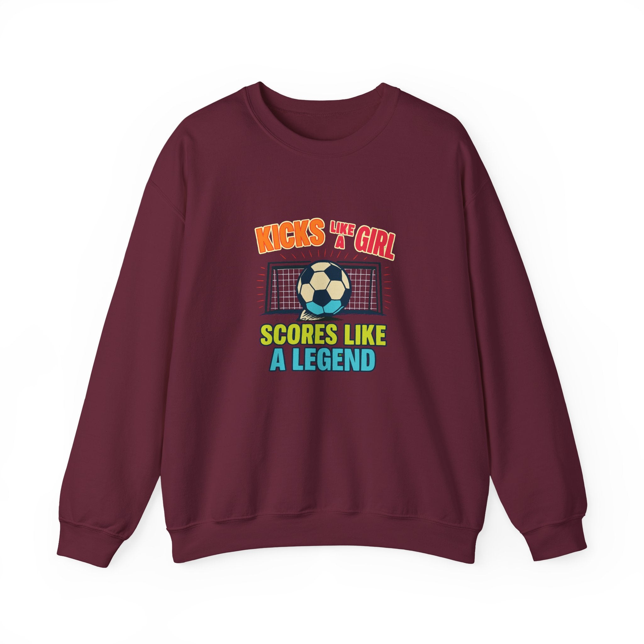 Unisex Soccer Sweatshirt, Kicks Like a Girl