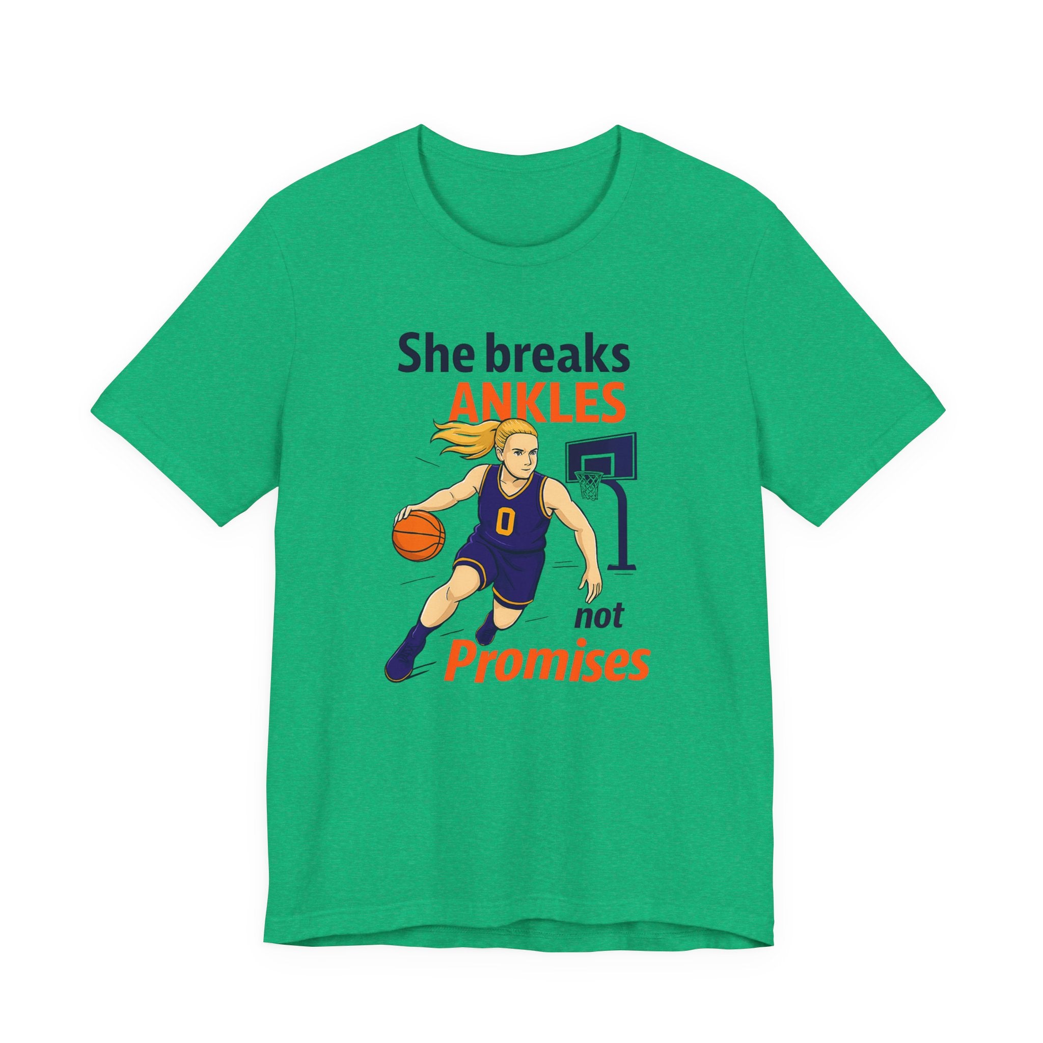 She Breaks Ankles Not Promises Basketball Tee