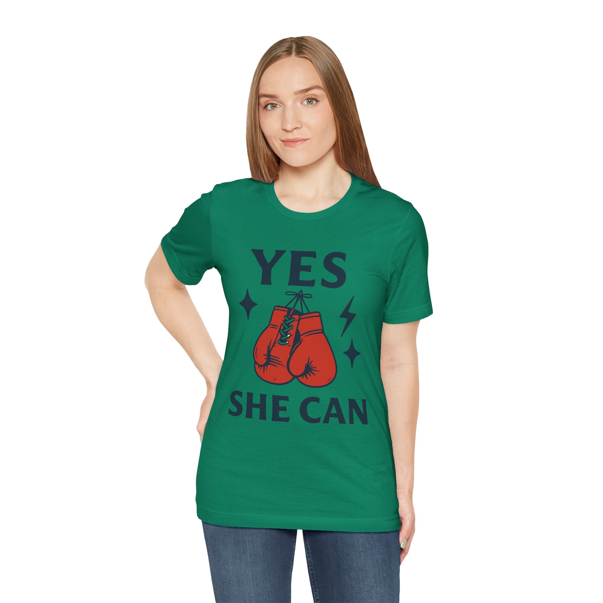 Yes, She Can Boxing Unisex Tee