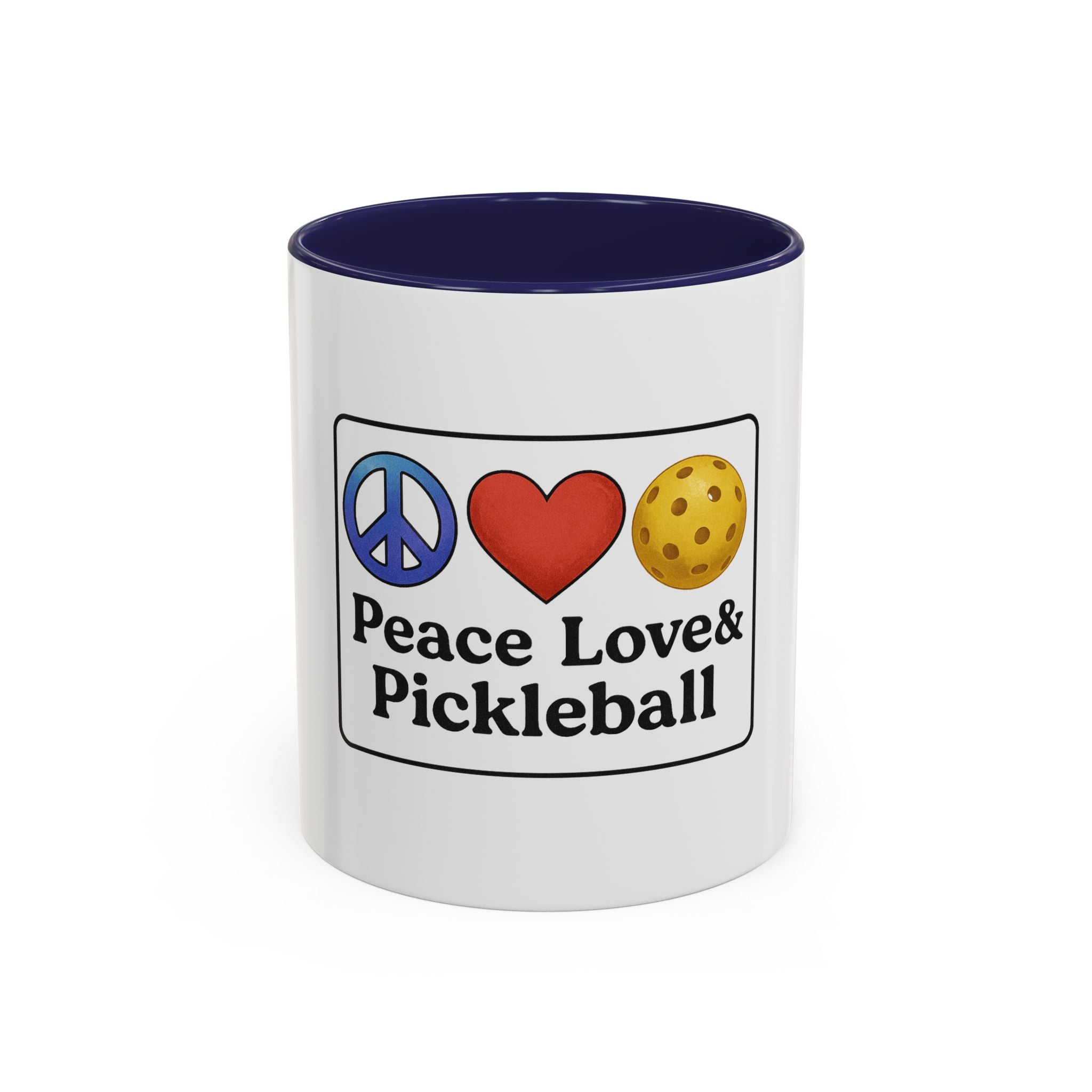 Peace Love & Pickleball Accent Mug