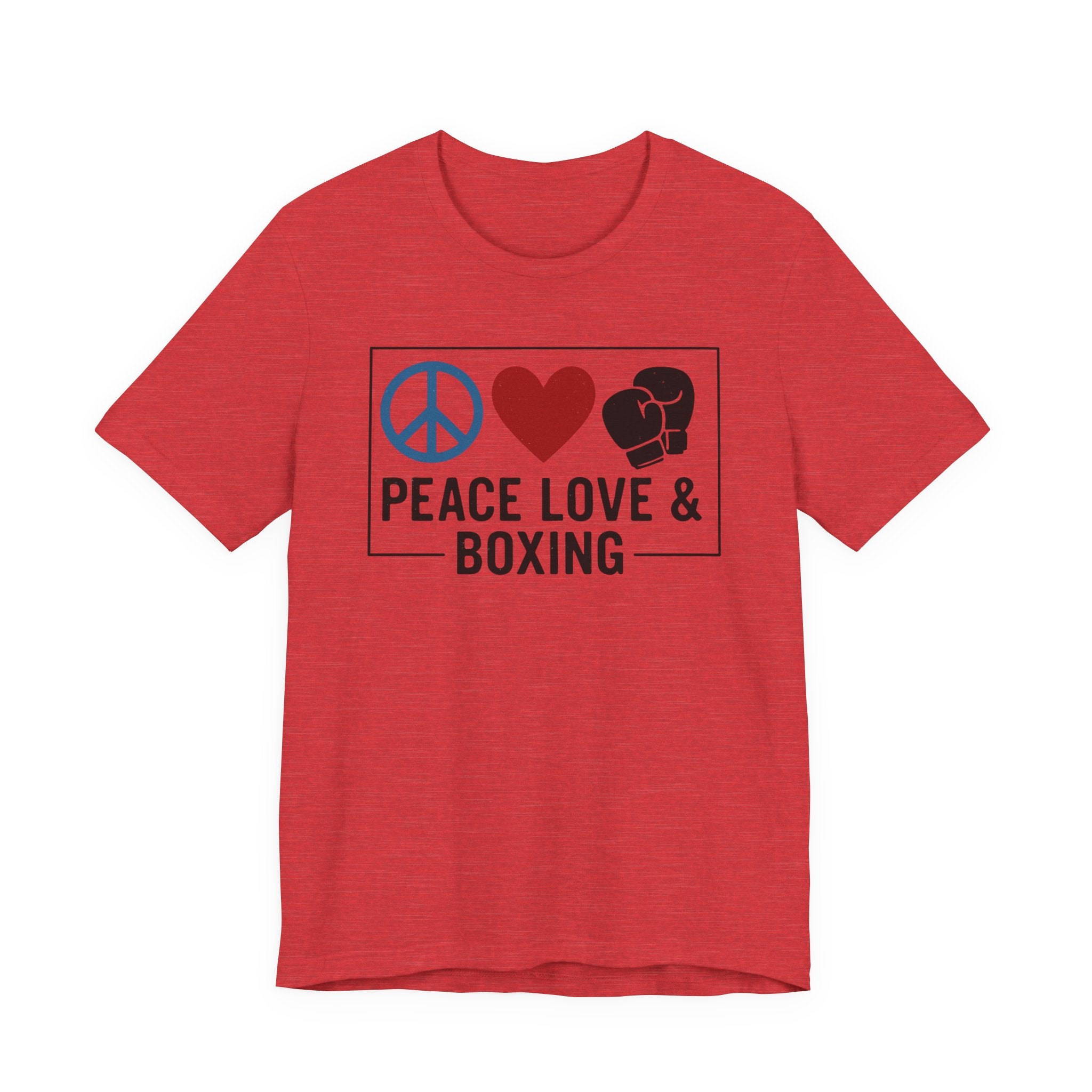 Unisex Jersey Short Sleeve Tee - Peace Love & Boxing T-Shirt