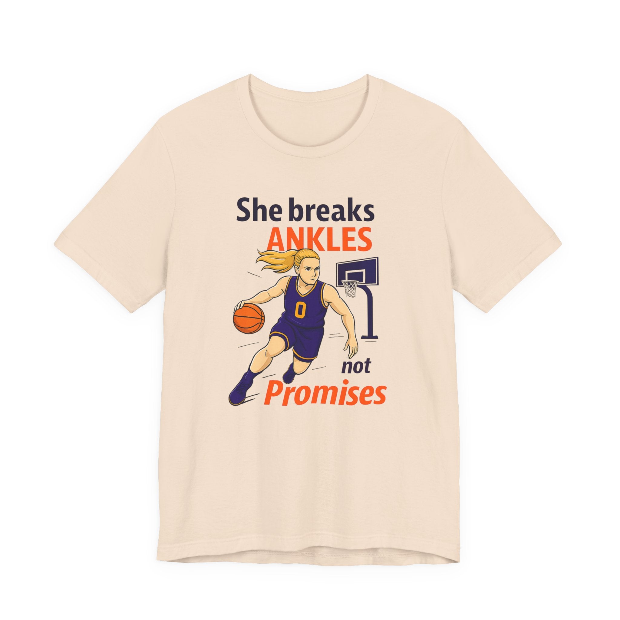 She Breaks Ankles Not Promises Basketball Tee