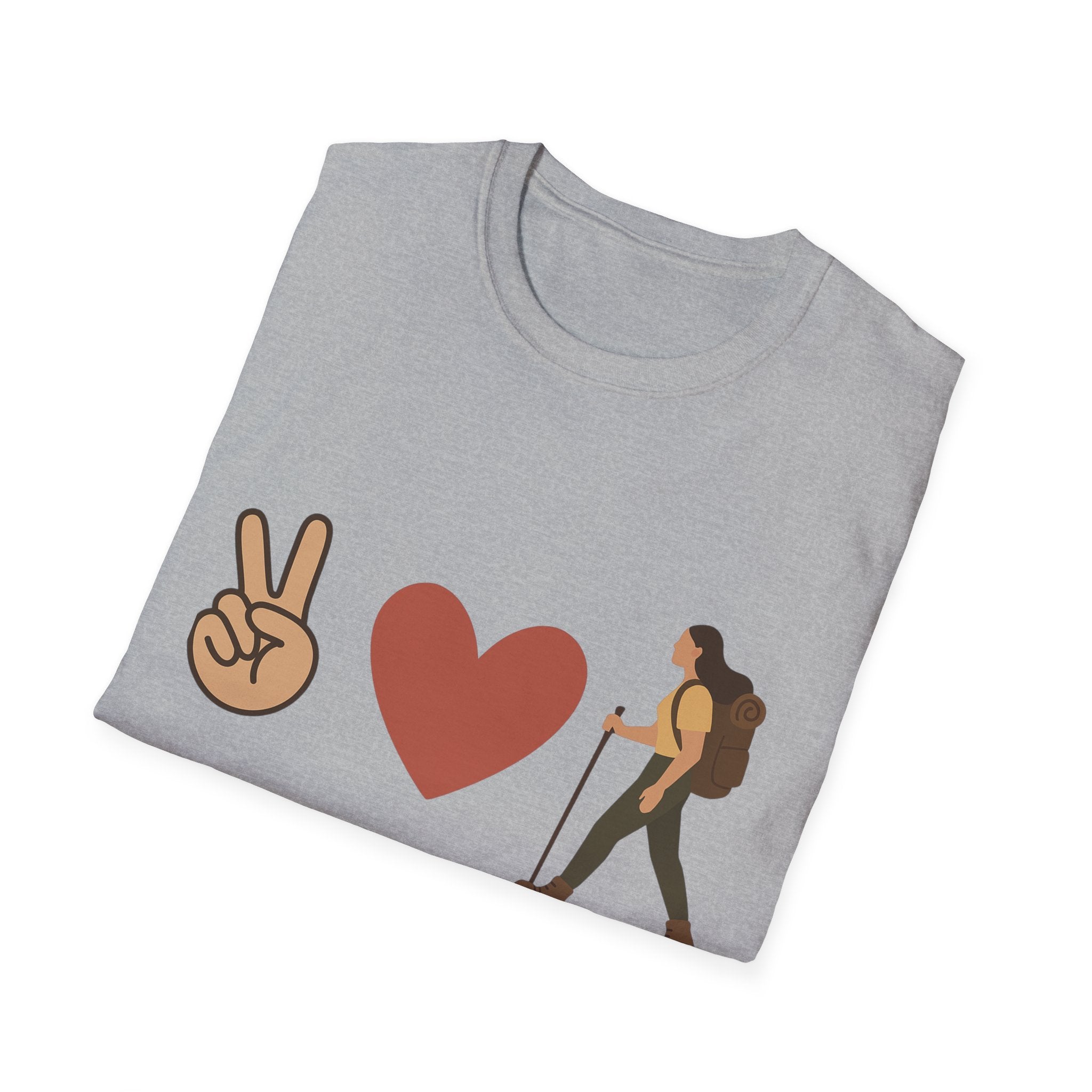 Peace Love & Hiking Unisex Softstyle T-Shirt