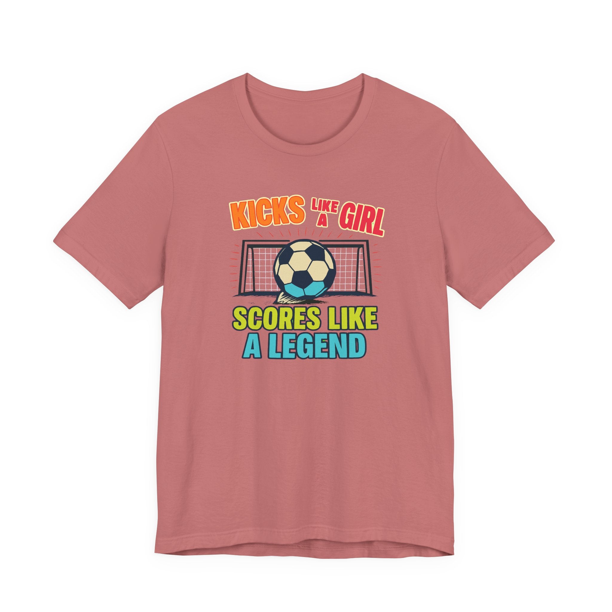 Soccer Inspired Fun Tee - Kicks Like A Girl