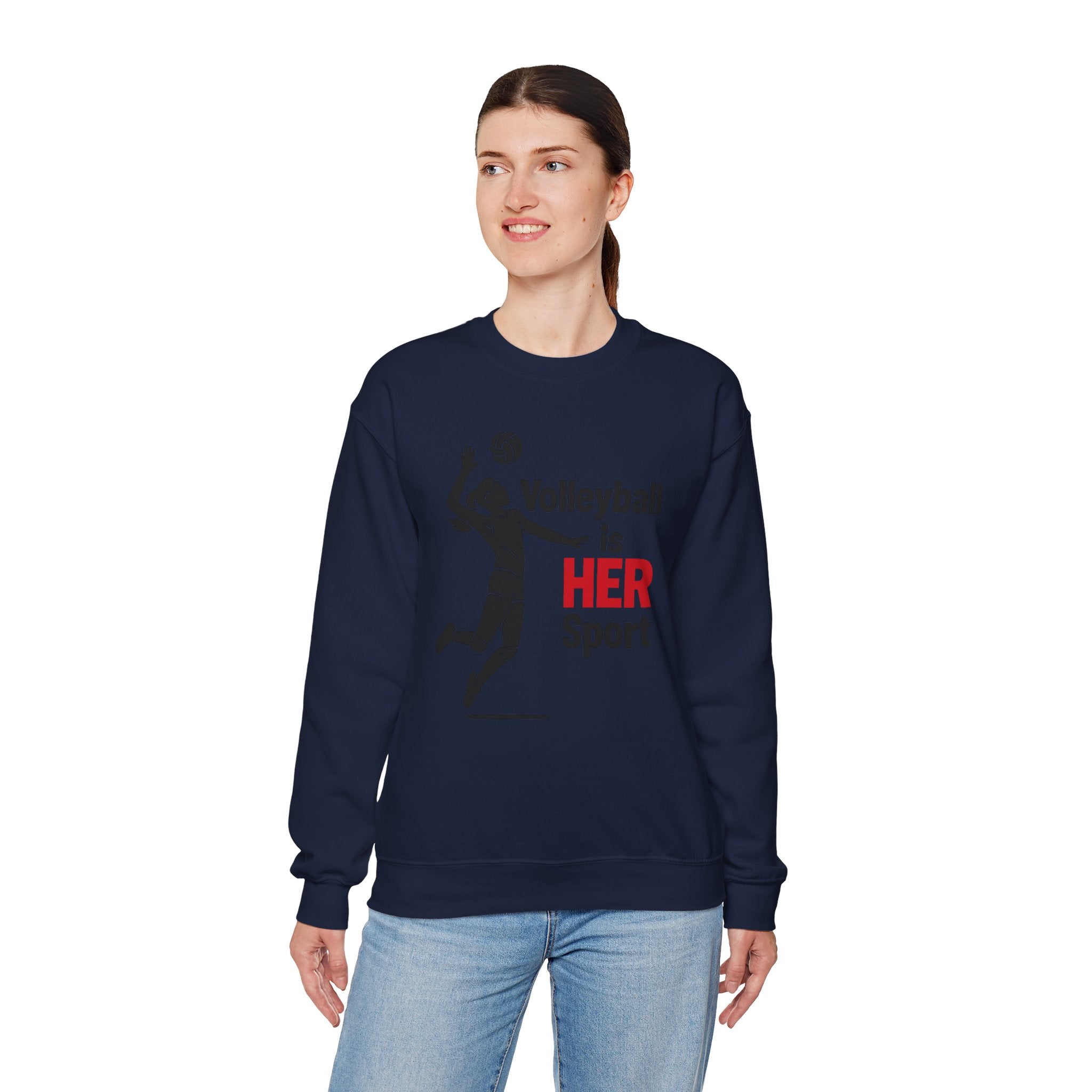 Volleyball Is Her Sport Sweatshirt, Unisex Crewneck