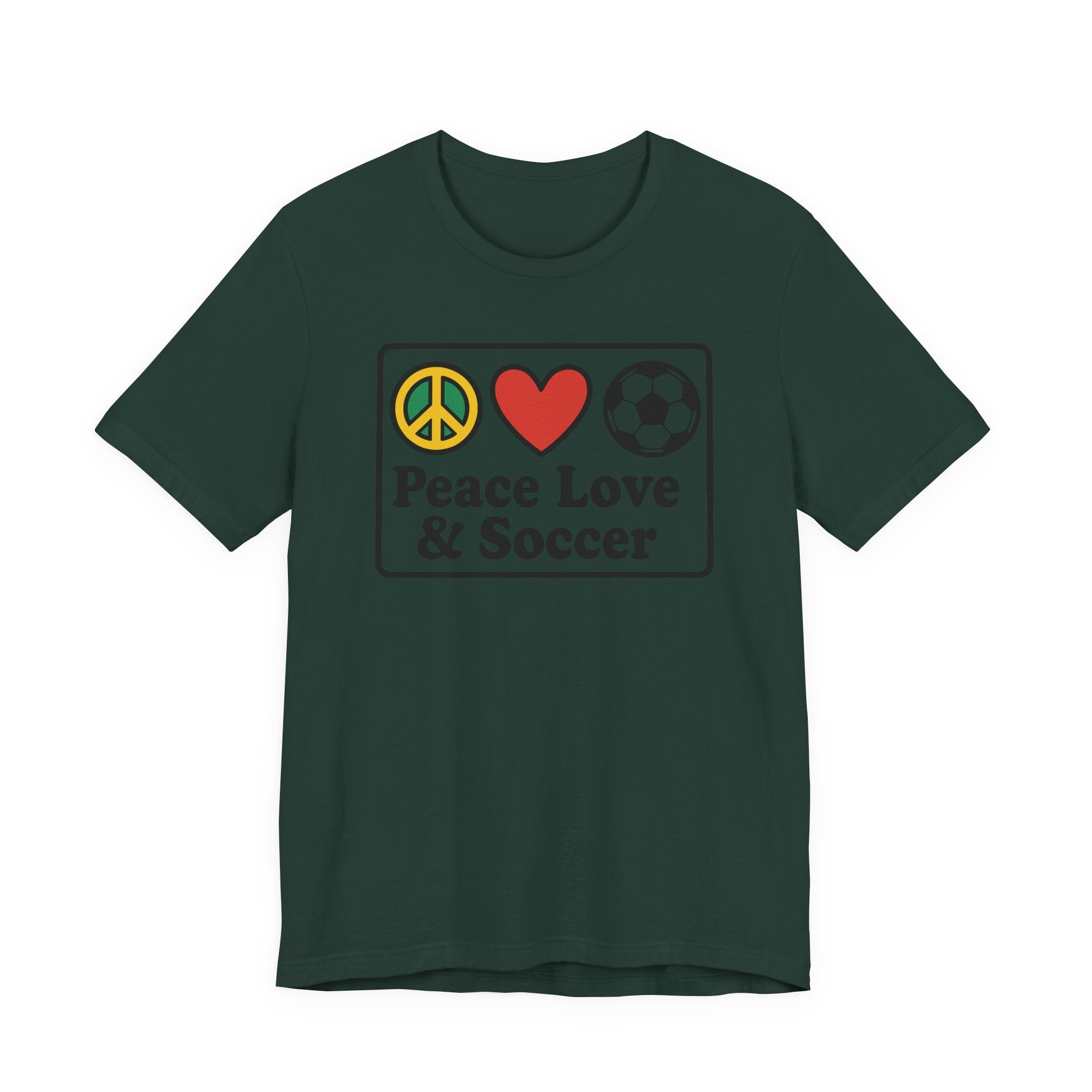 Peace Love Soccer T-Shirt, Unisex Soccer Tee