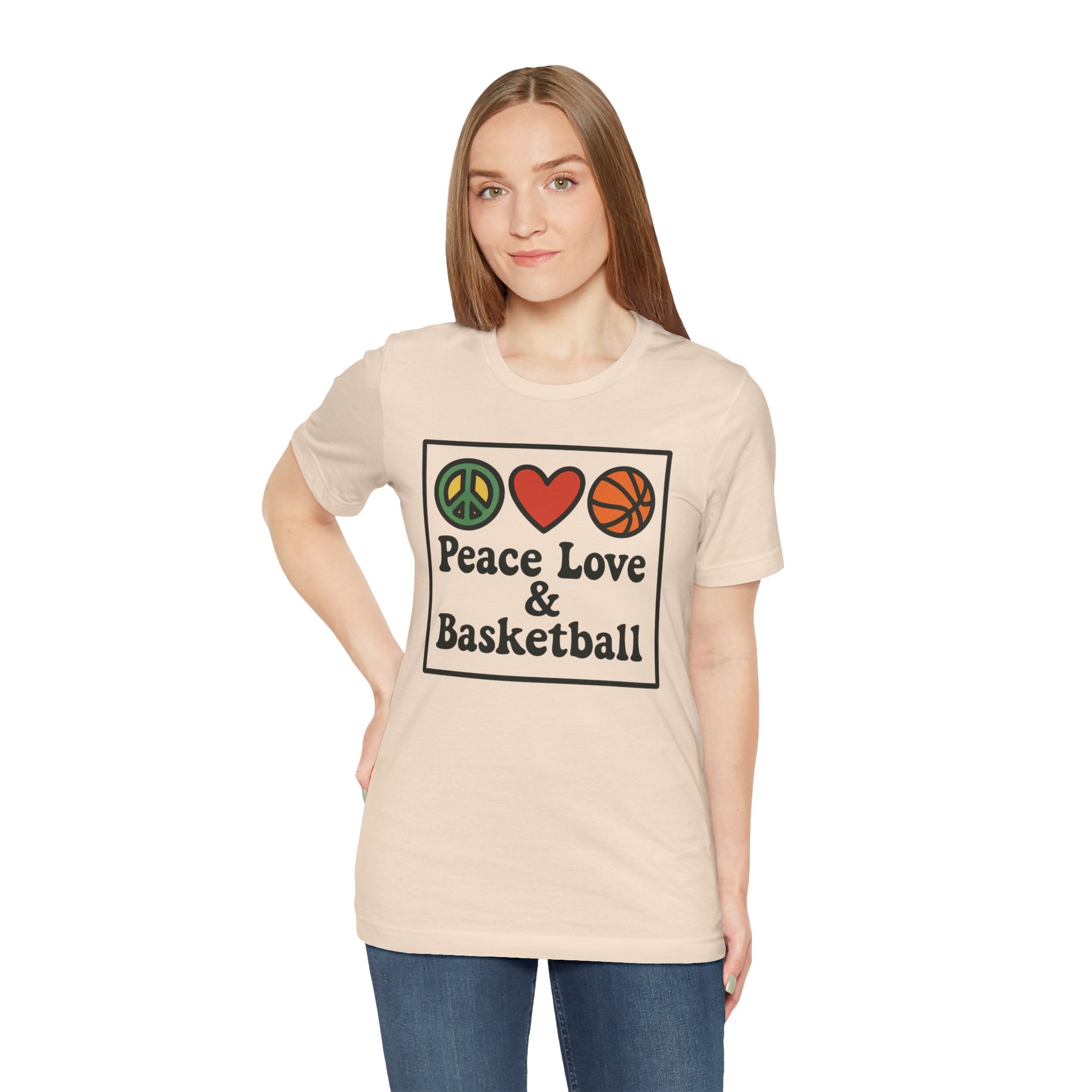 Peace, Love & Basketball Tee for Sports Lovers