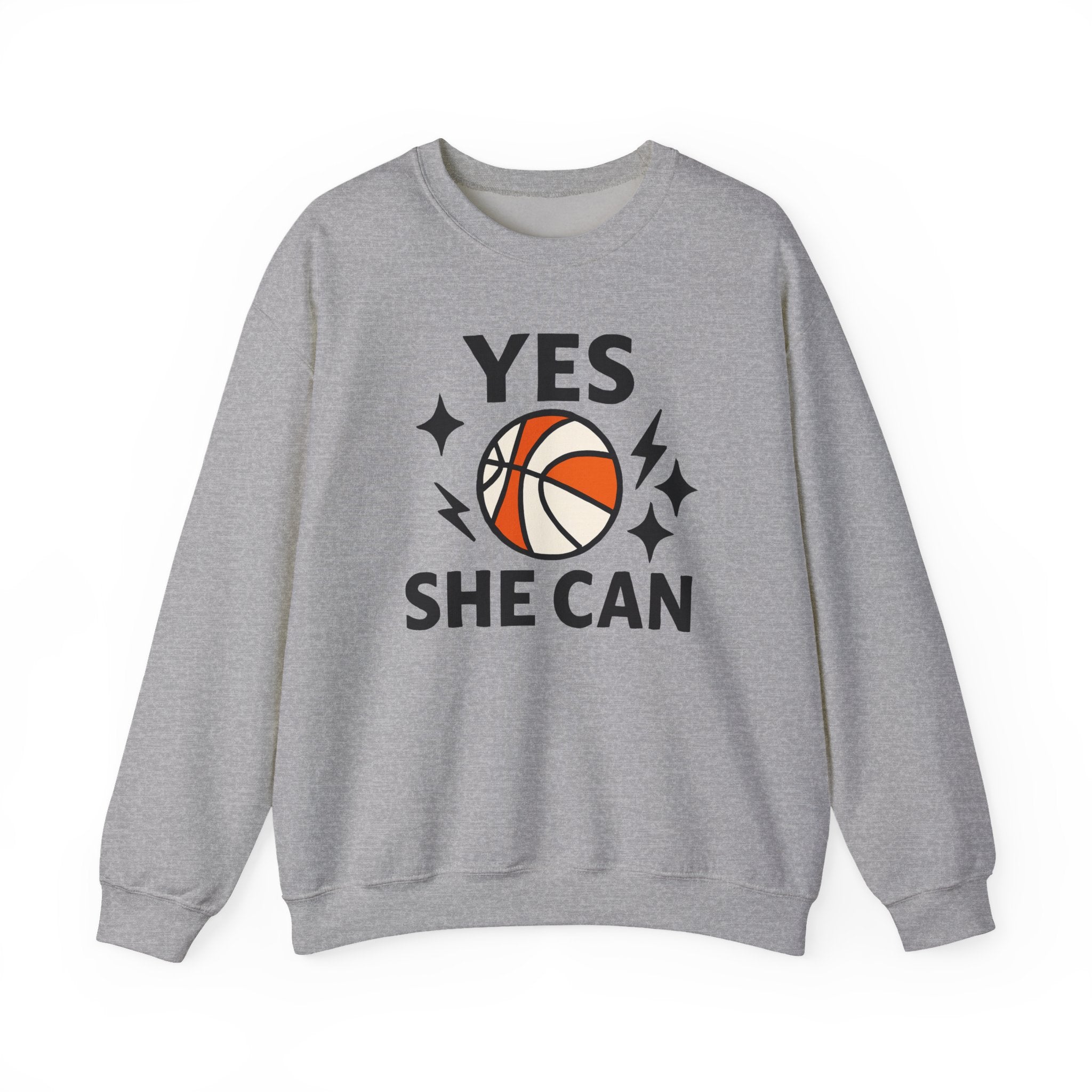 Yes, She Can Basketball Sweatshirt, Unisex Crewneck