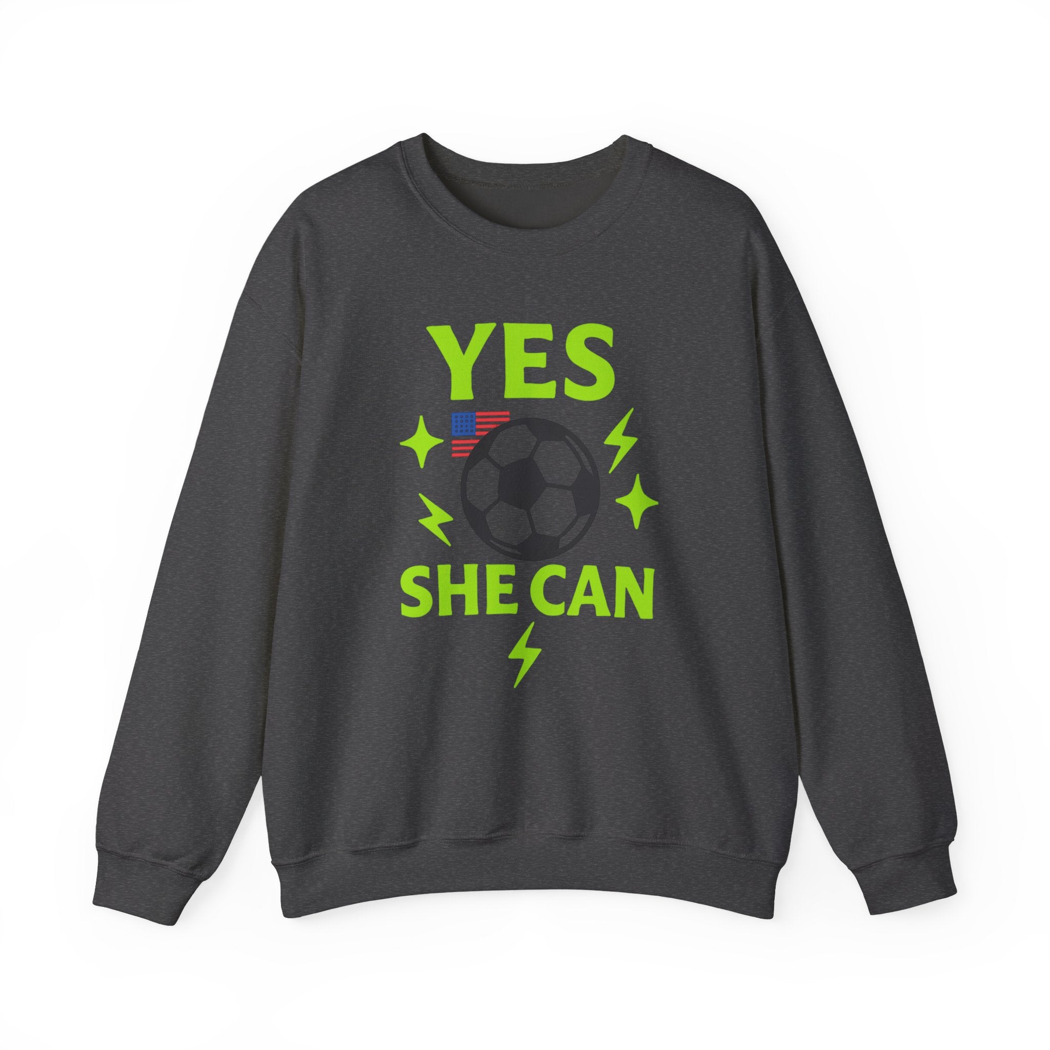 Yes, She Can Soccer Sweatshirt, Unisex Crewneck