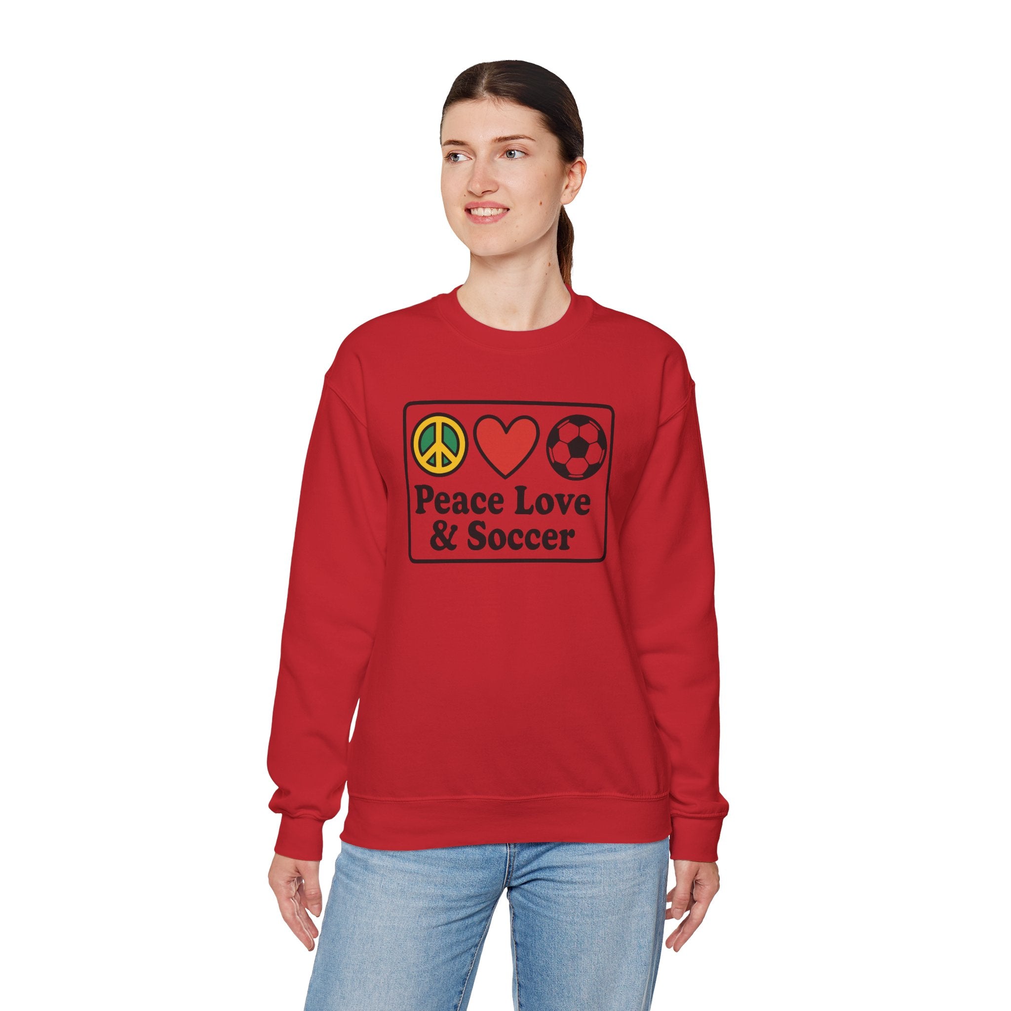 Peace Love & Soccer Crewneck Sweatshirt