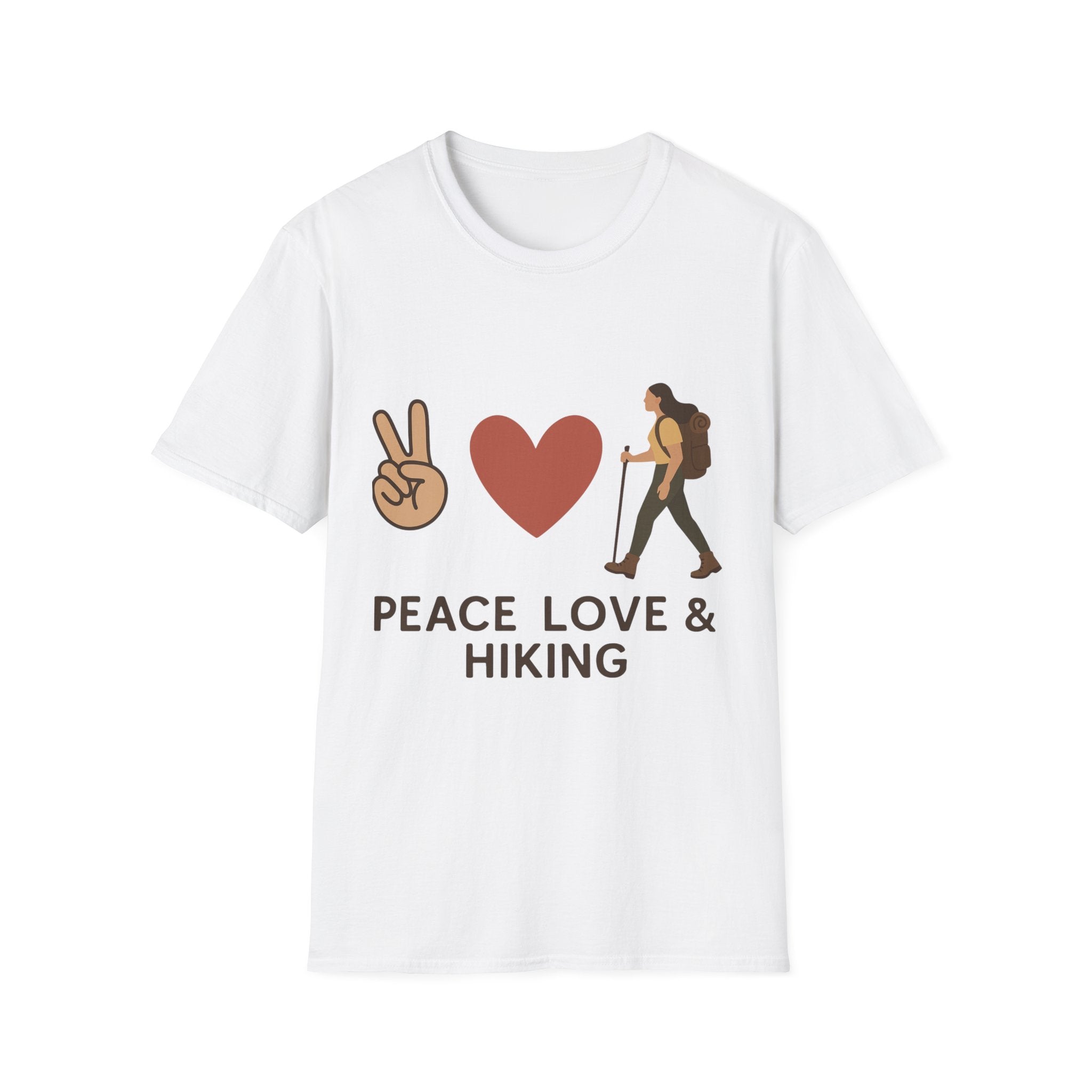Peace Love & Hiking Unisex Softstyle T-Shirt