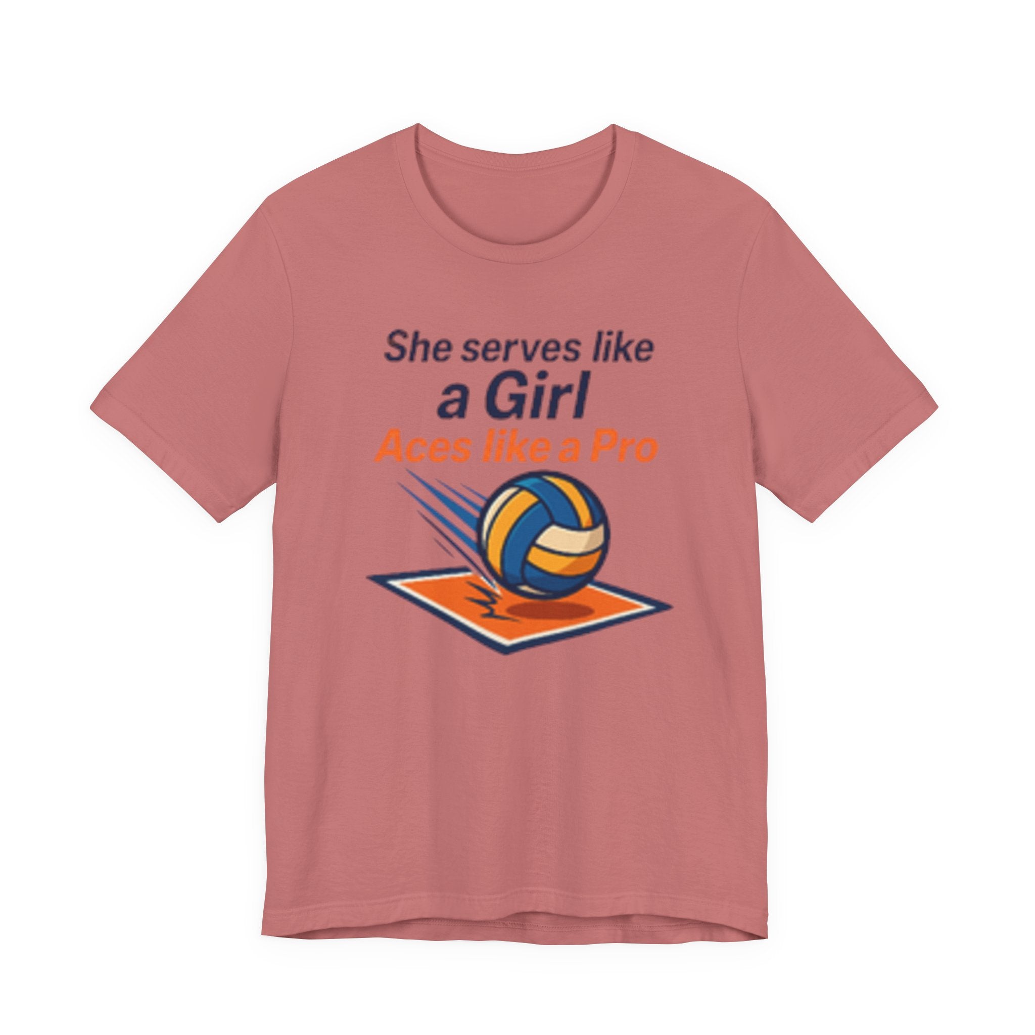 She Serves Like A Girl Tee, Volleyball Shirt