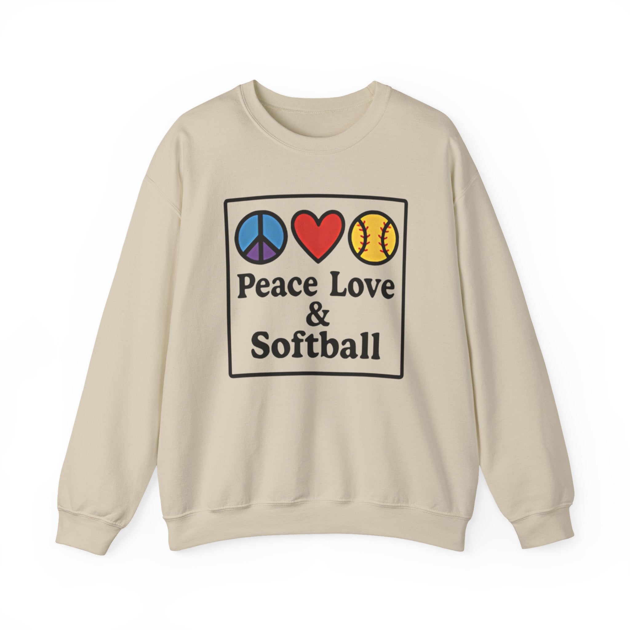 Peace Love & Softball Crewneck Sweatshirt
