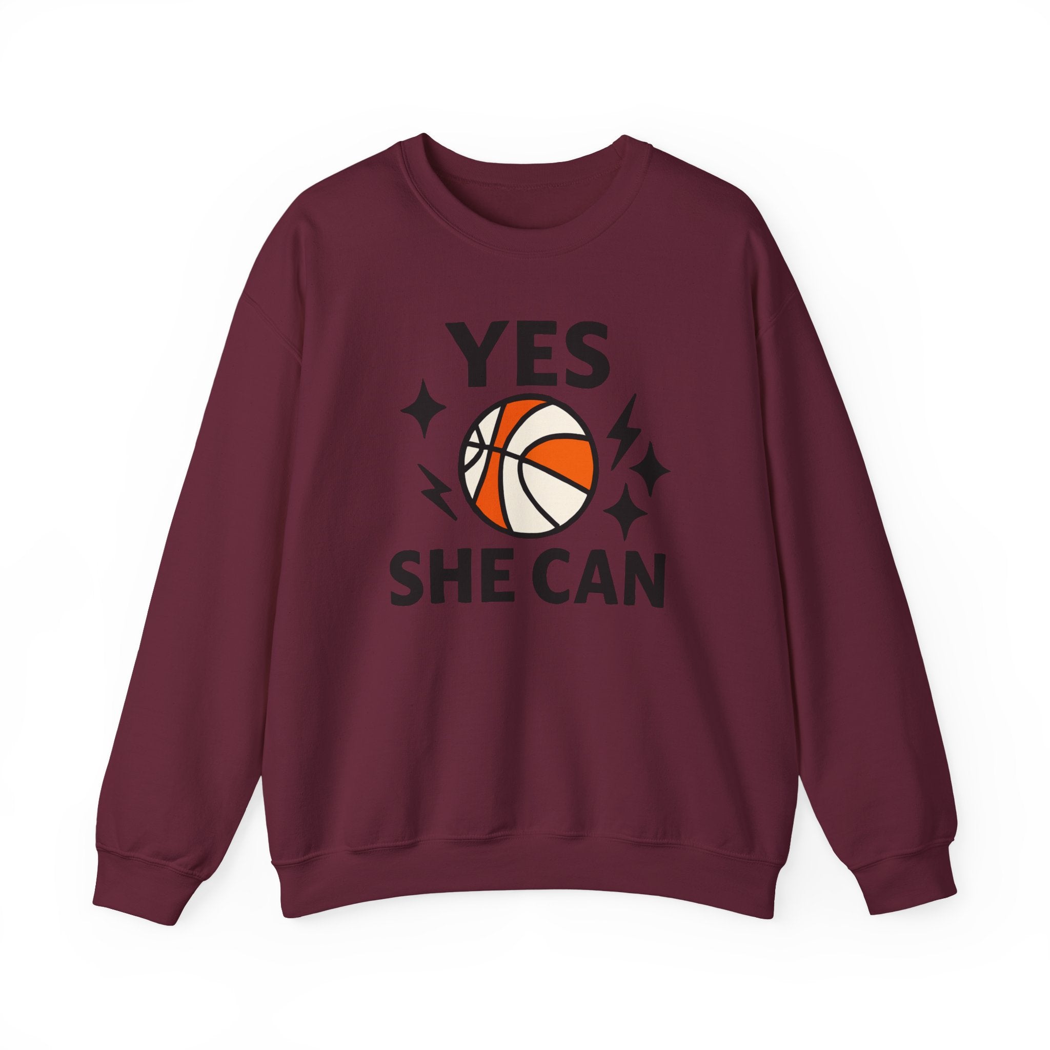 Yes, She Can Basketball Sweatshirt, Unisex Crewneck