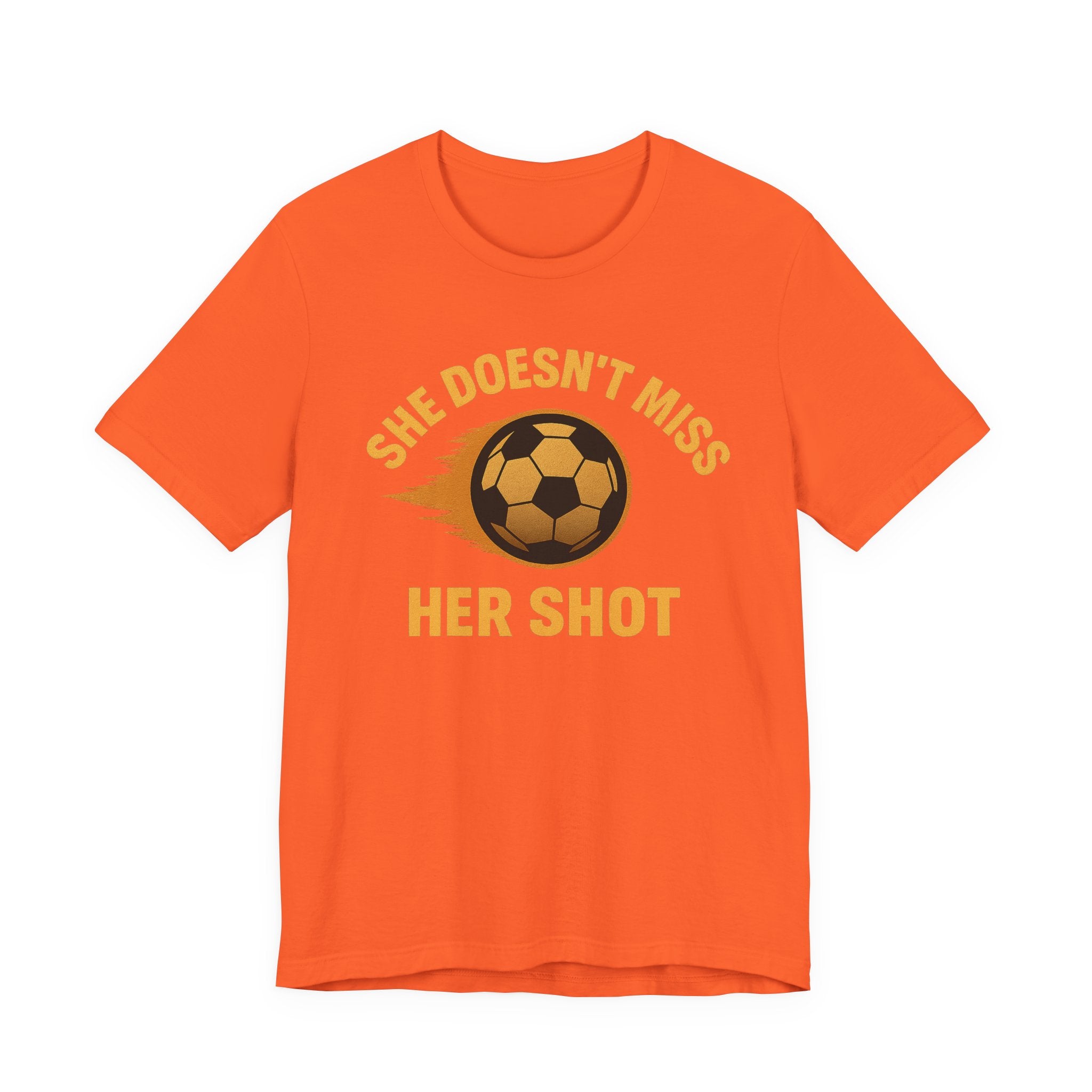 Soccer Motivational Tee - She Doesn't Miss Her Shot