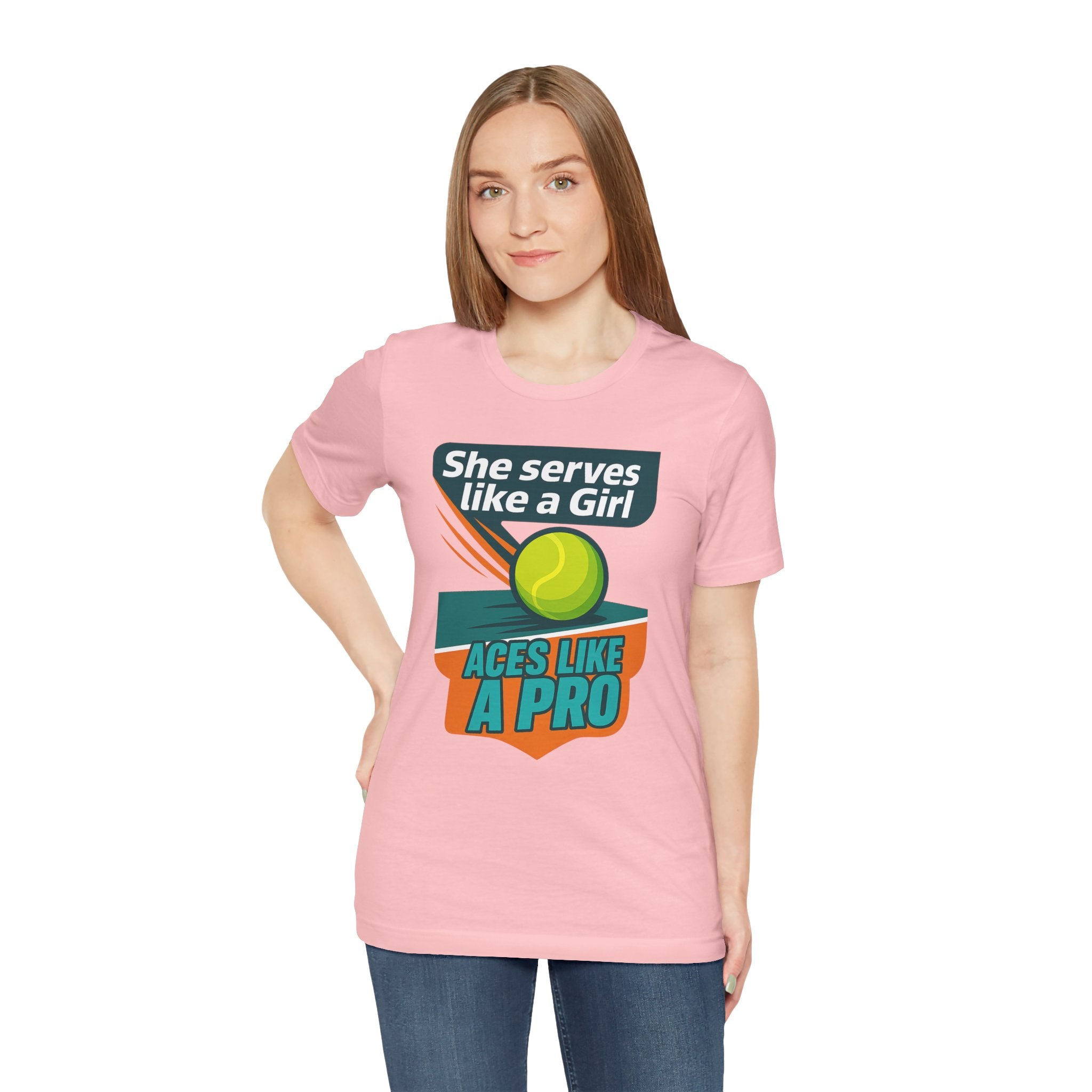 Empowering Tennis Tee - She Serves Like A Girl