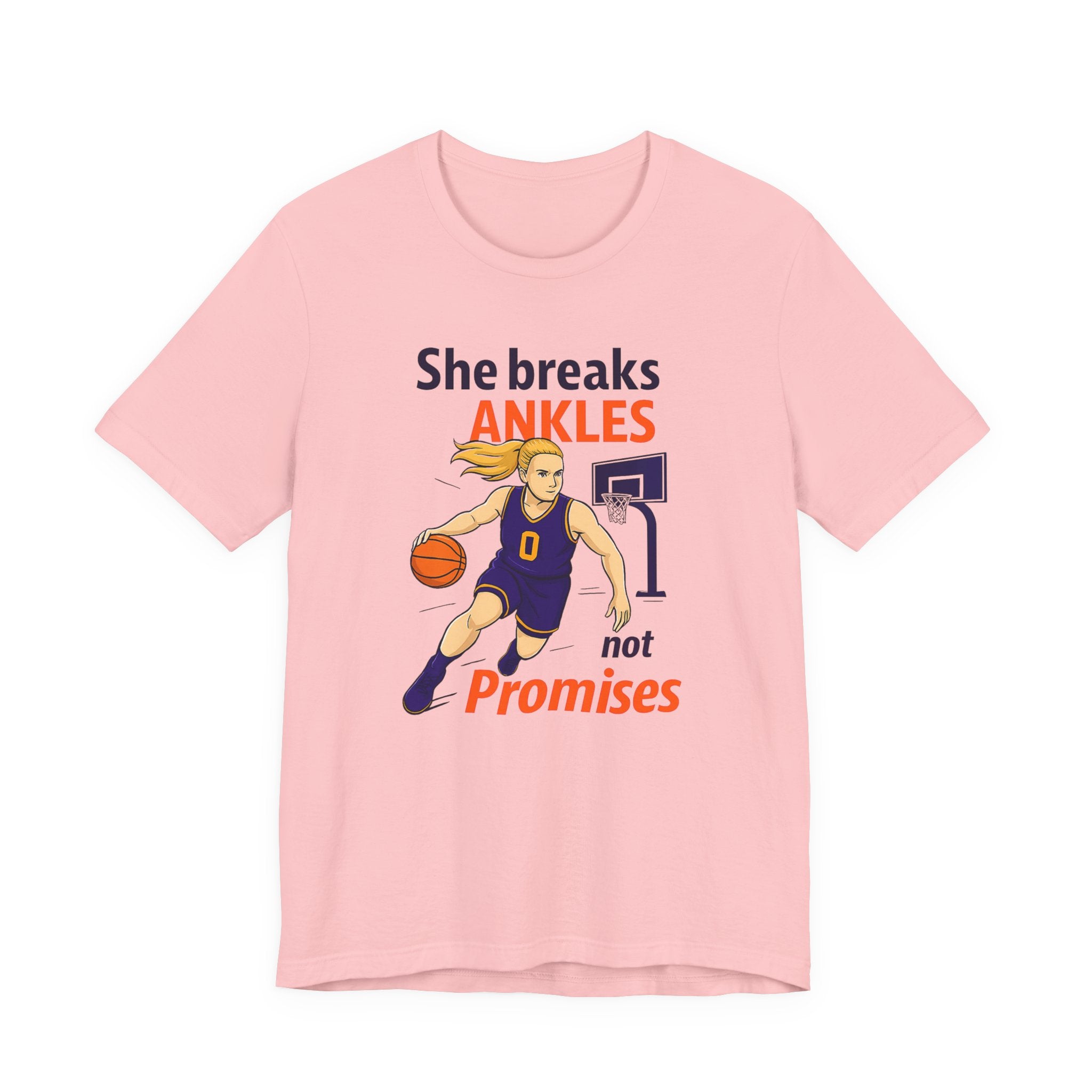 She Breaks Ankles Not Promises Basketball Tee