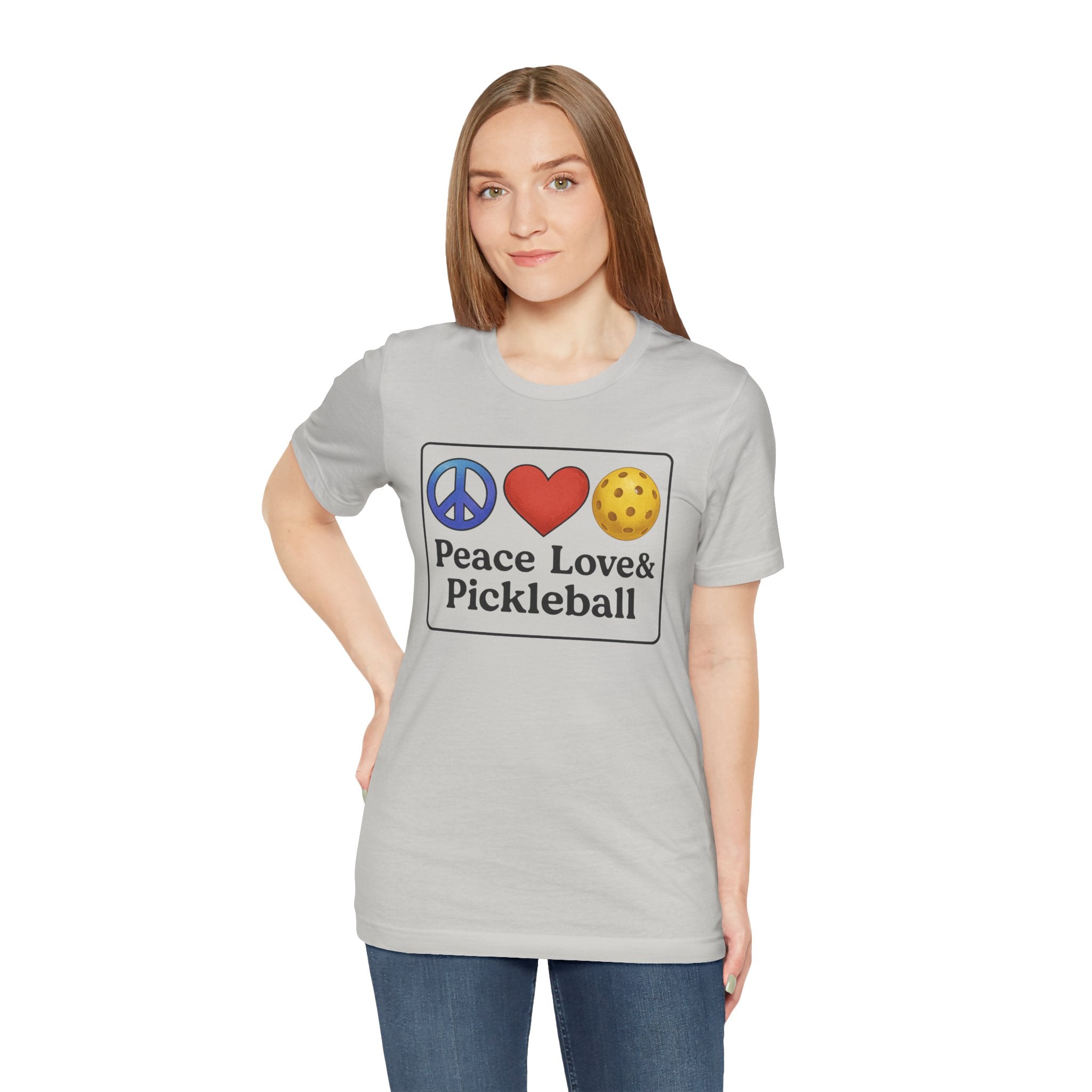 Peace Love & Pickleball Unisex Tee, Fun Pickleball Shirt