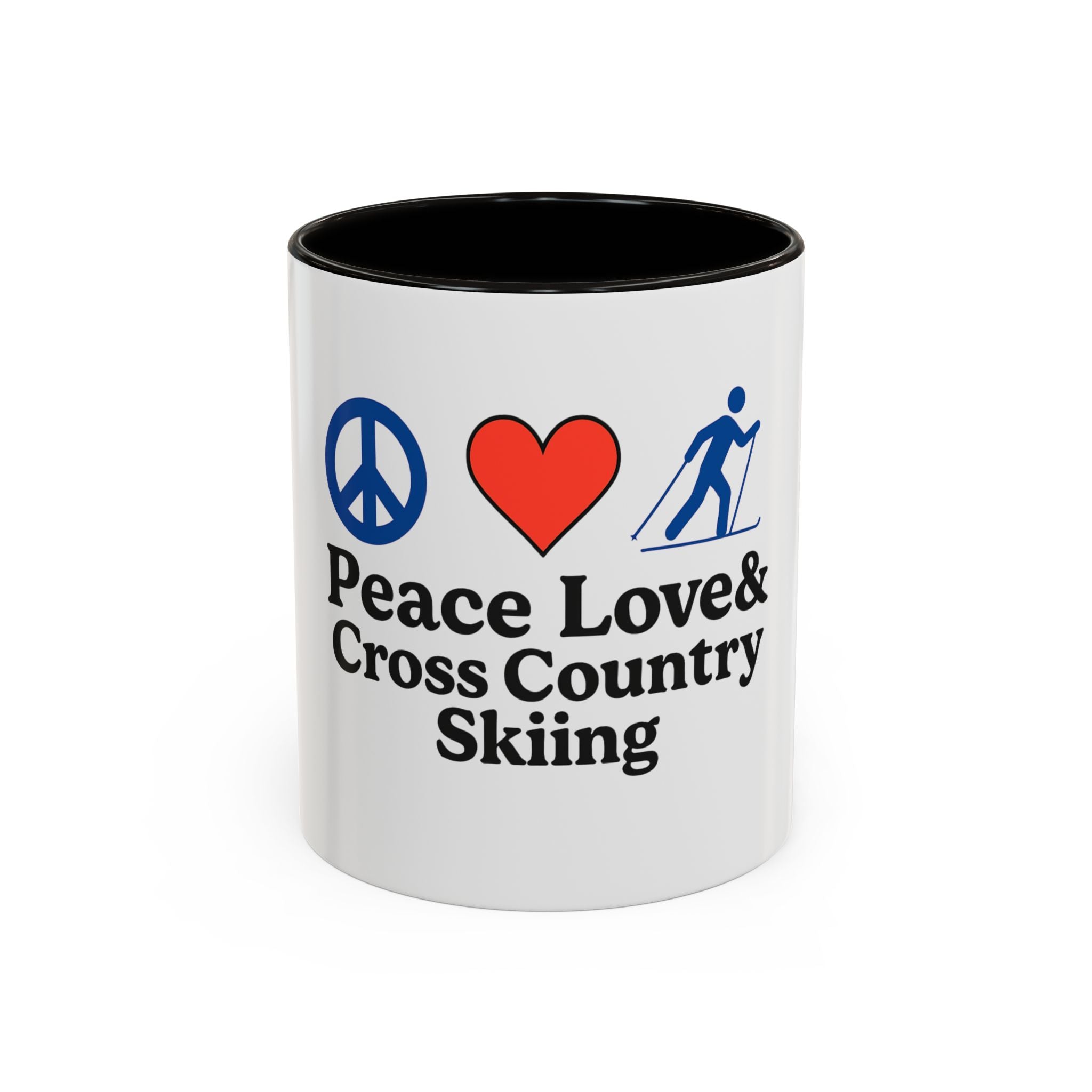 Peace, Love & Cross Country Skiing Mug