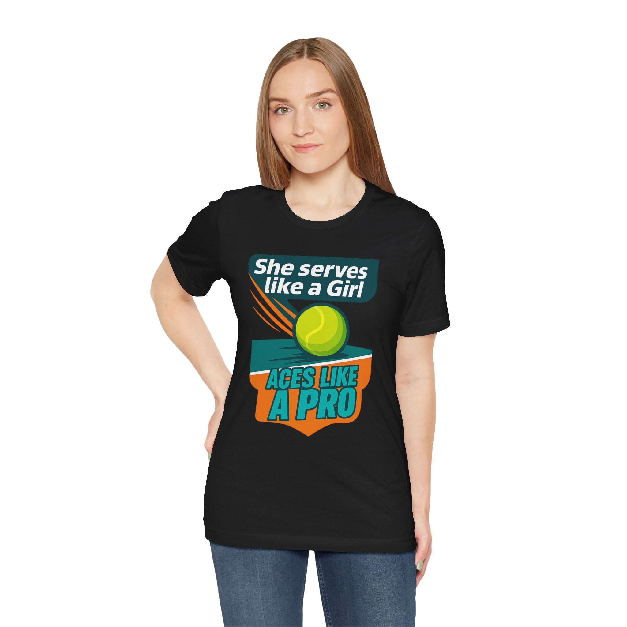 Empowering Tennis Tee - She Serves Like A Girl