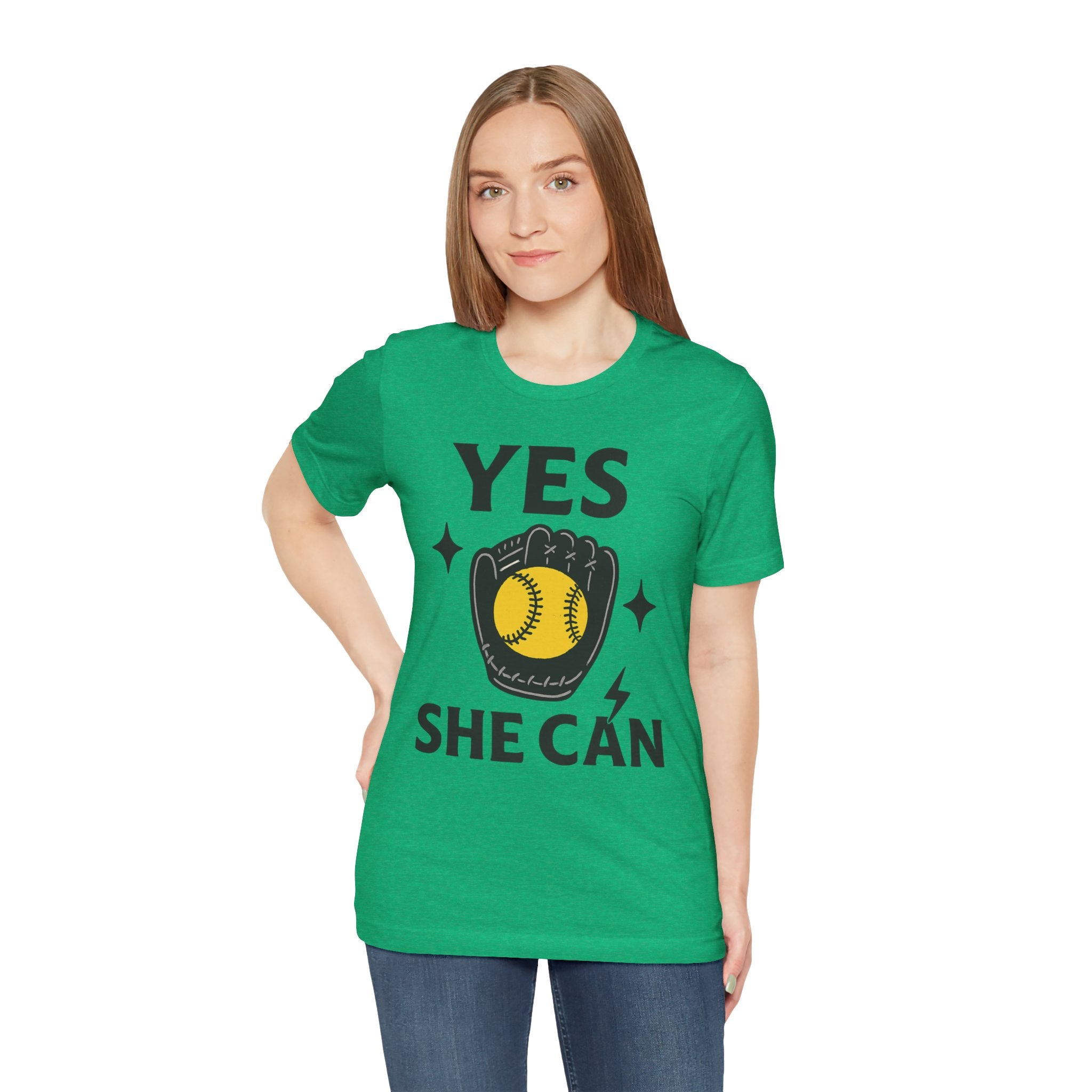 Yes, She Can Softball Unisex Tee
