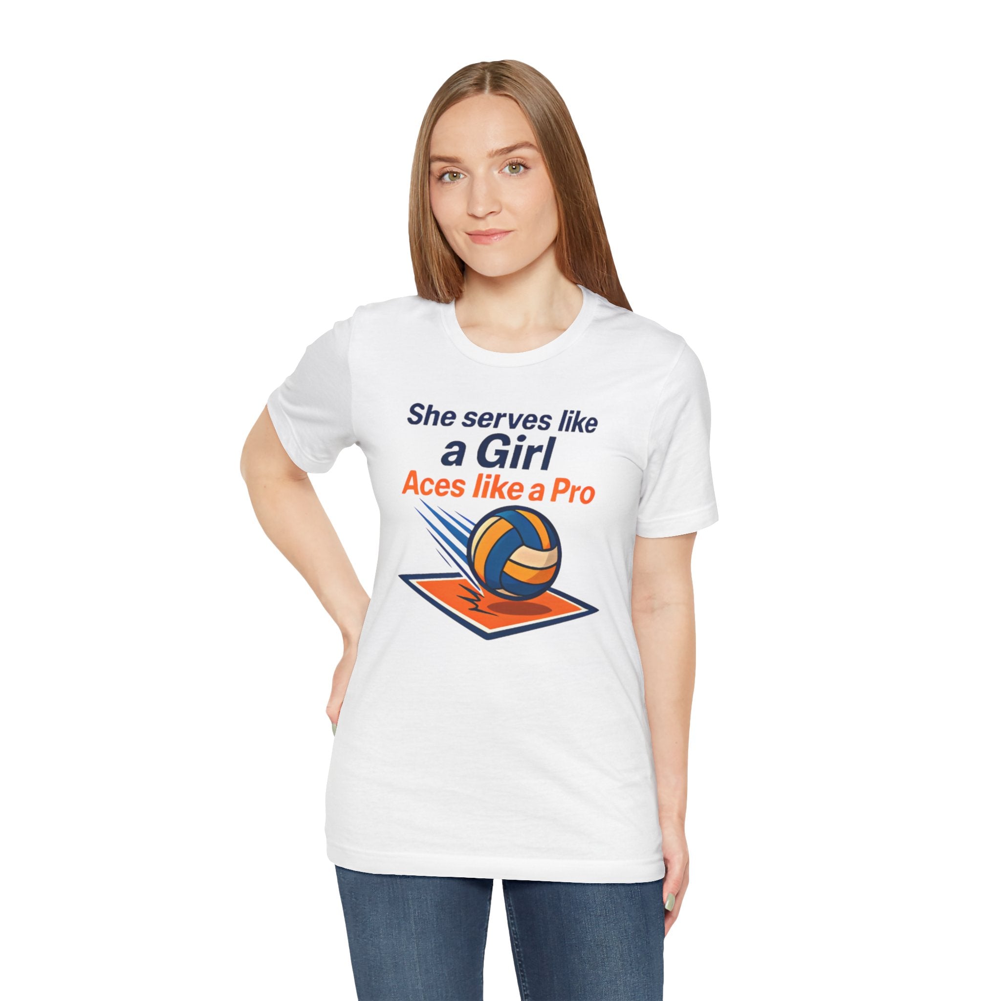 She Serves Like a Girl Tee, Volleyball Shirt