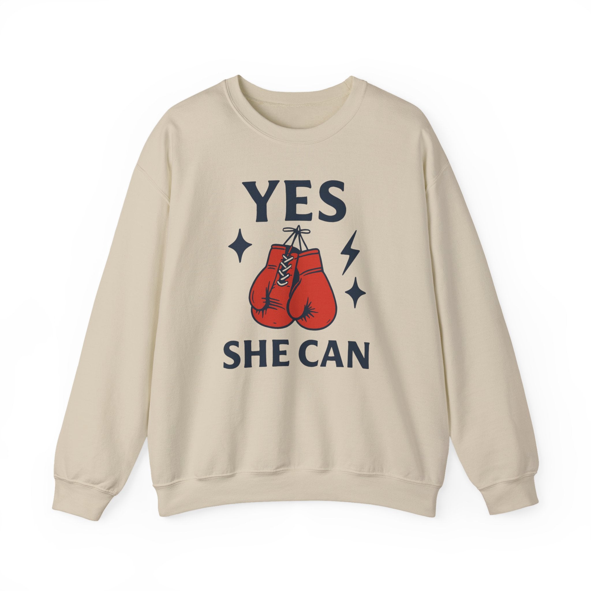 Yes, She Can Boxing Sweatshirt, Unisex Crewneck
