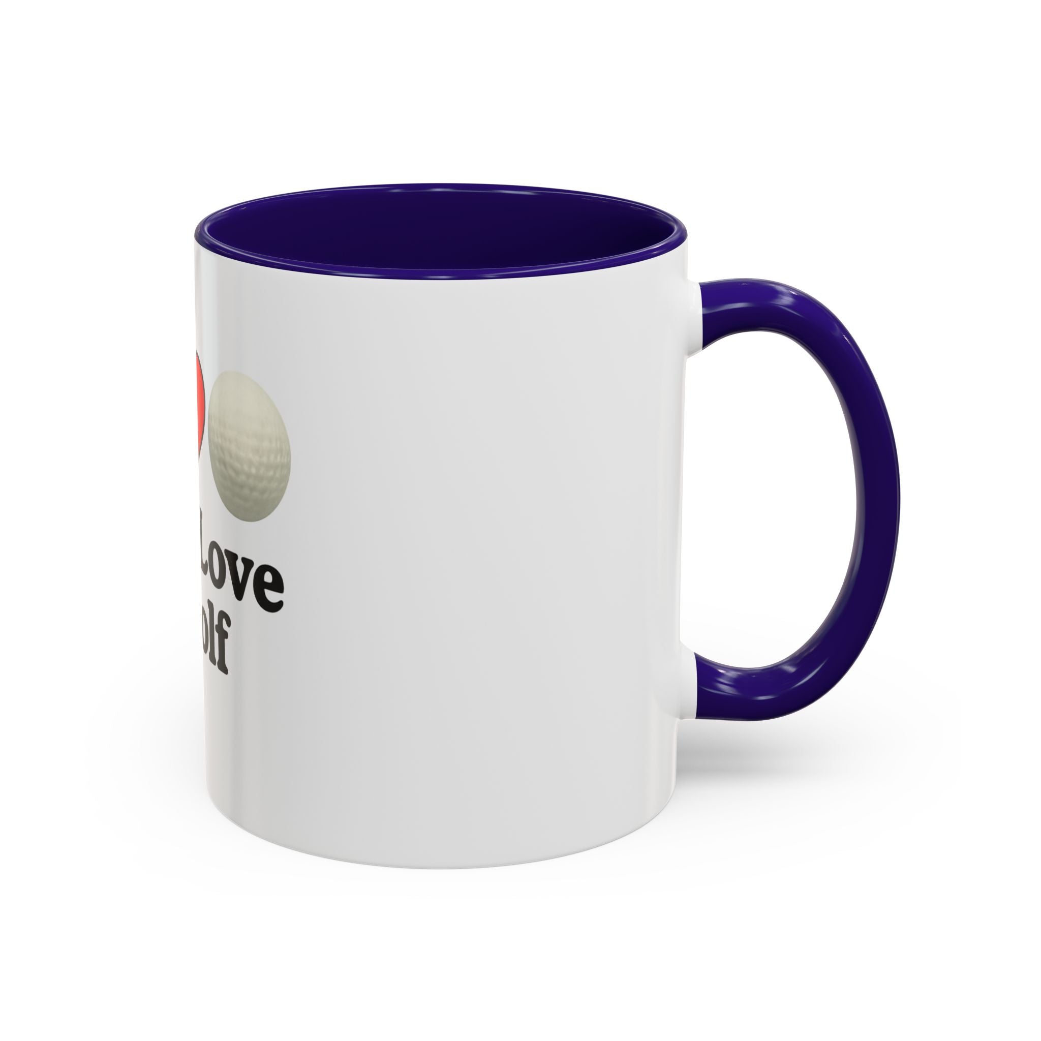 Peace, Love & Golf Mug - Colorful Ceramic Coffee Cup for Golf Lovers