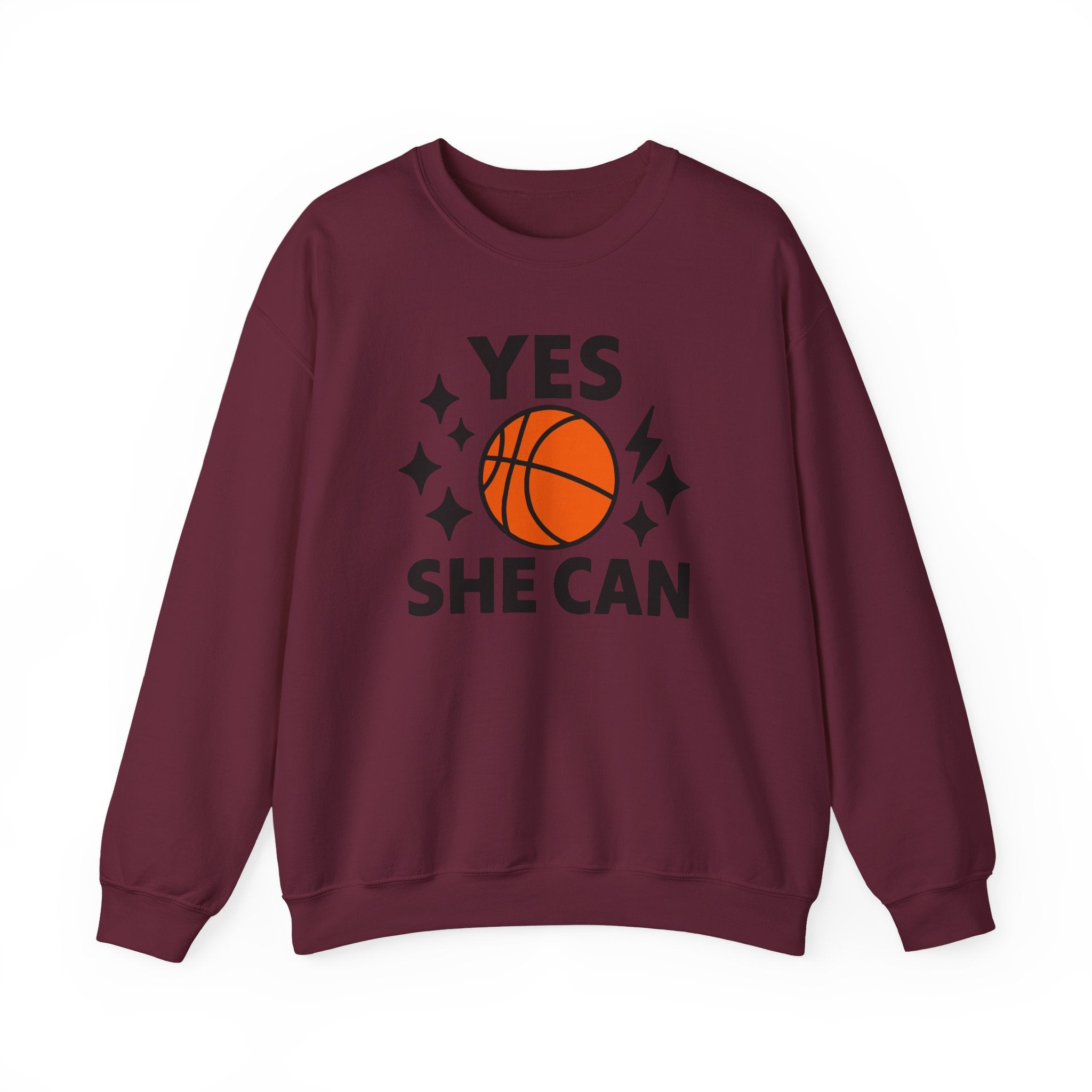 Yes, She Can Basketball Sweatshirt, Unisex Crewneck
