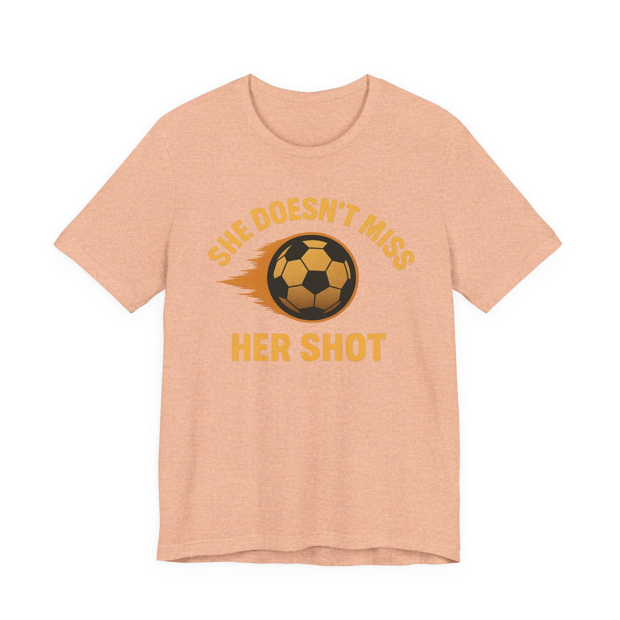 Soccer Motivational Tee - She Doesn't Miss Her Shot