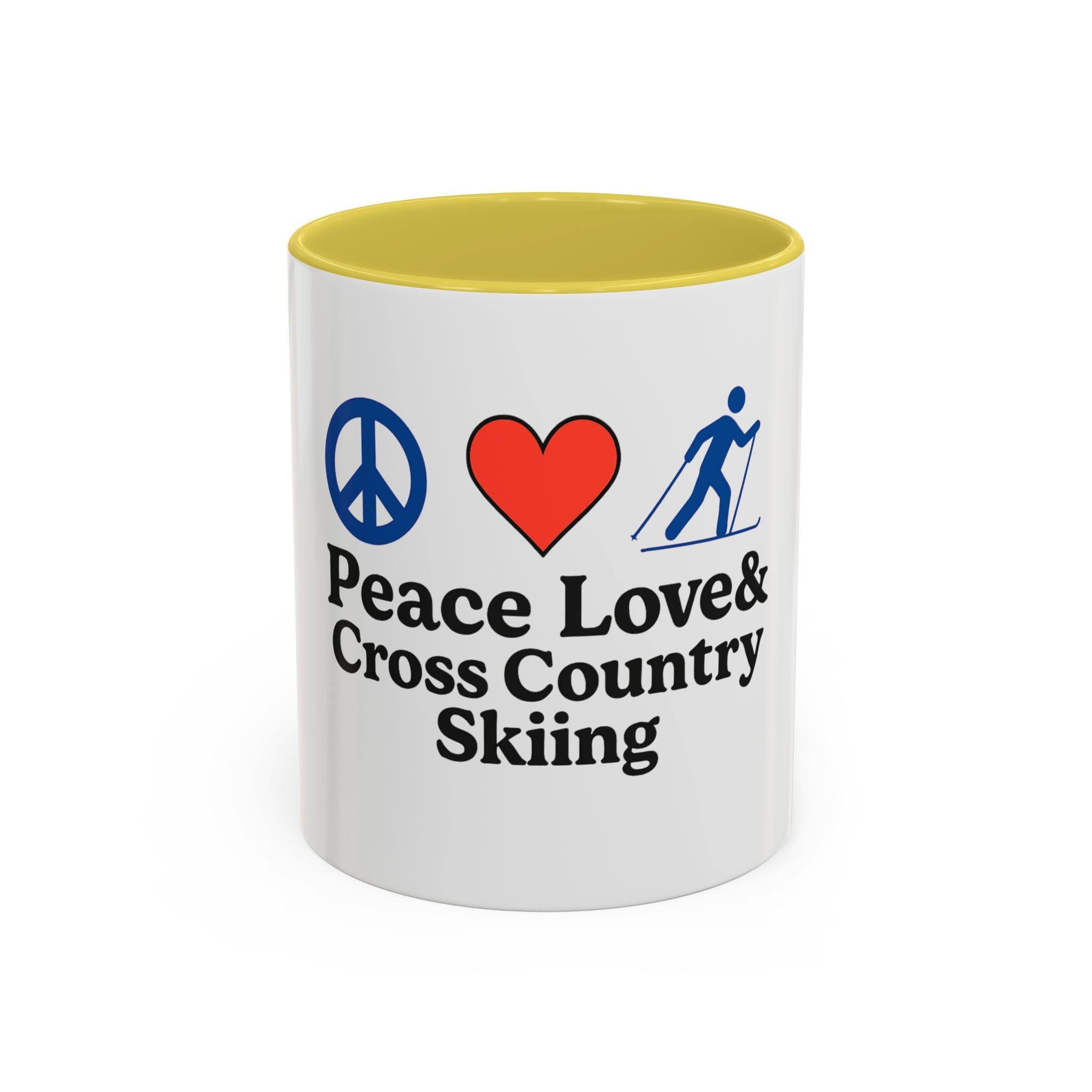 Peace, Love & Cross Country Skiing Mug