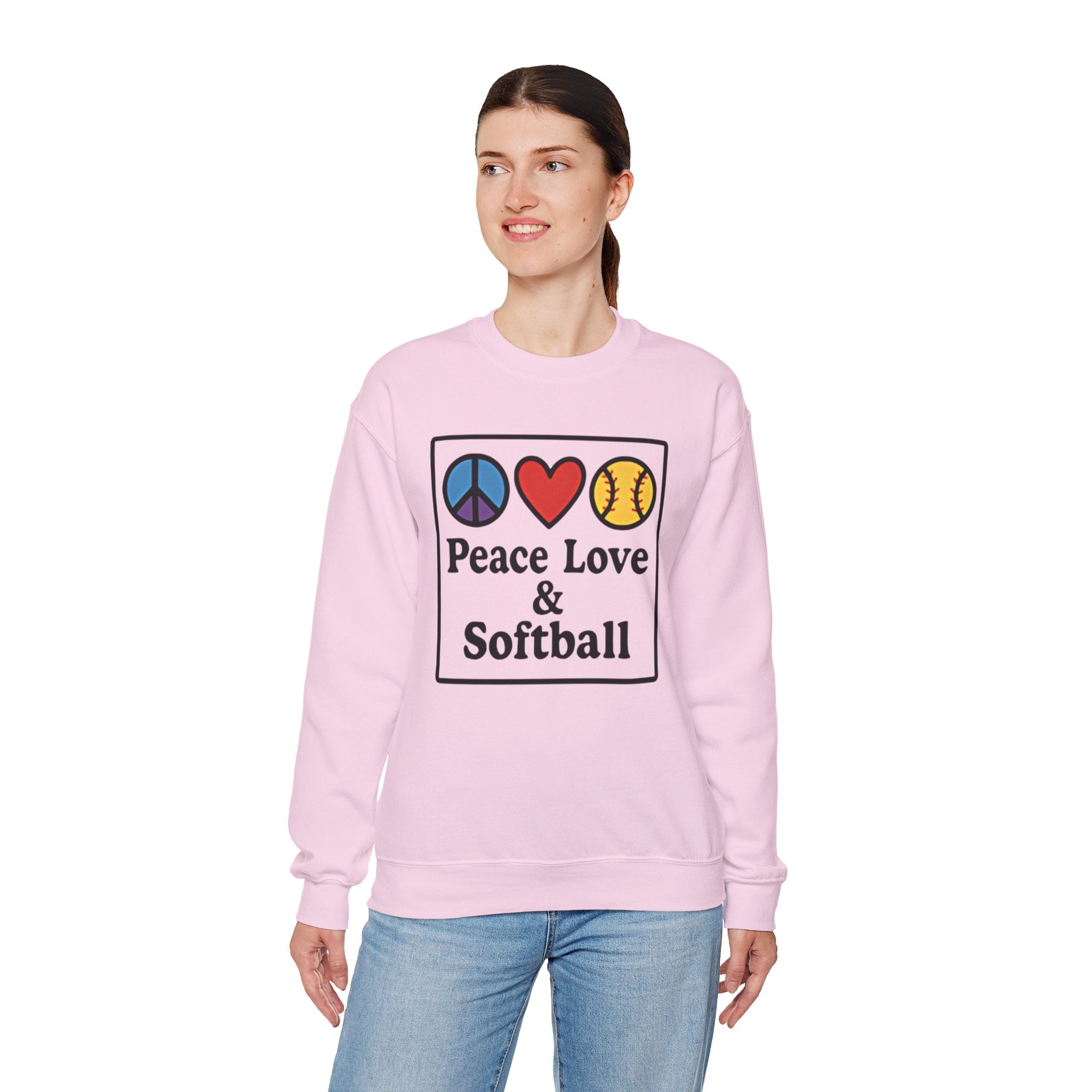 Peace Love & Softball Crewneck Sweatshirt