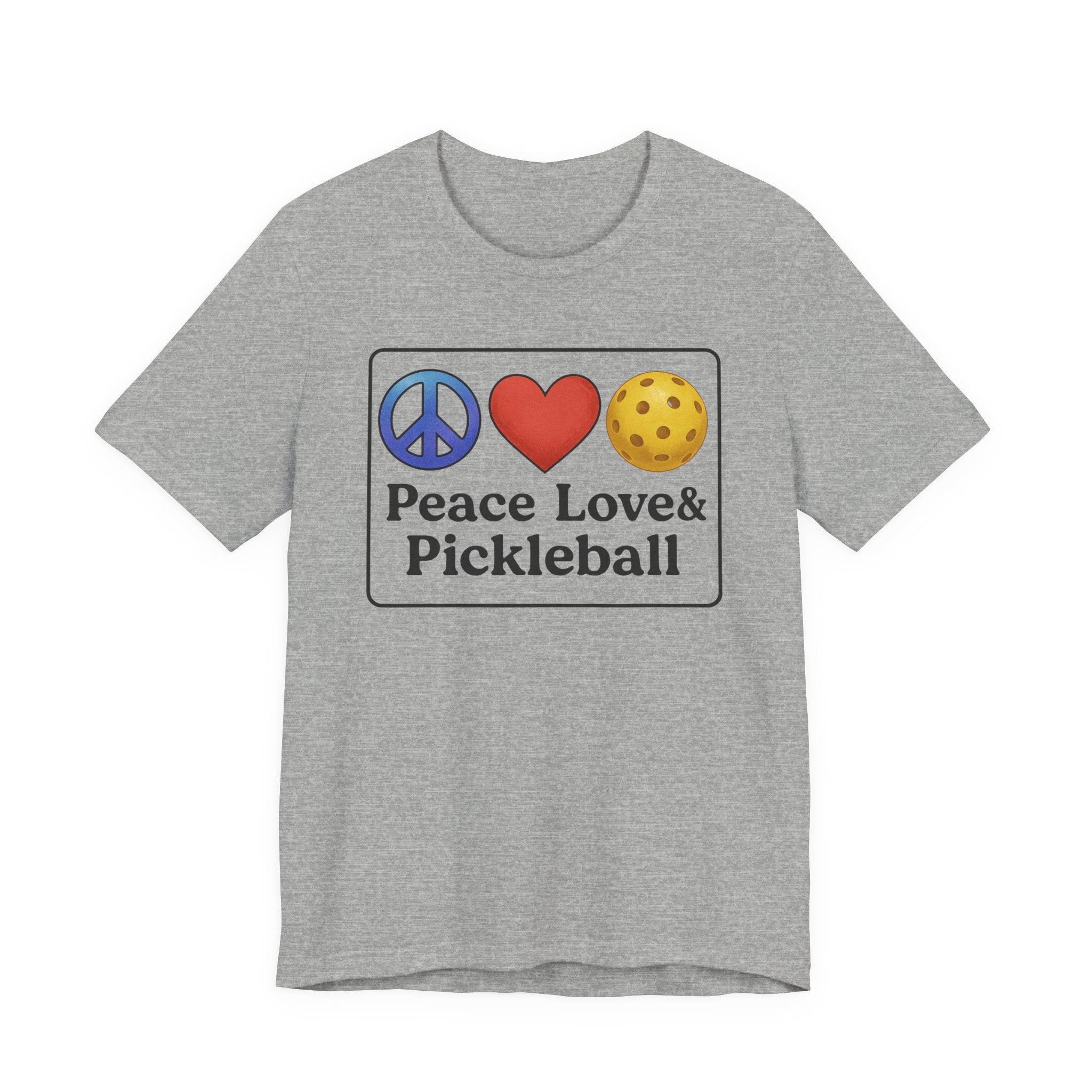 Peace Love & Pickleball Unisex Tee, Fun Pickleball Shirt
