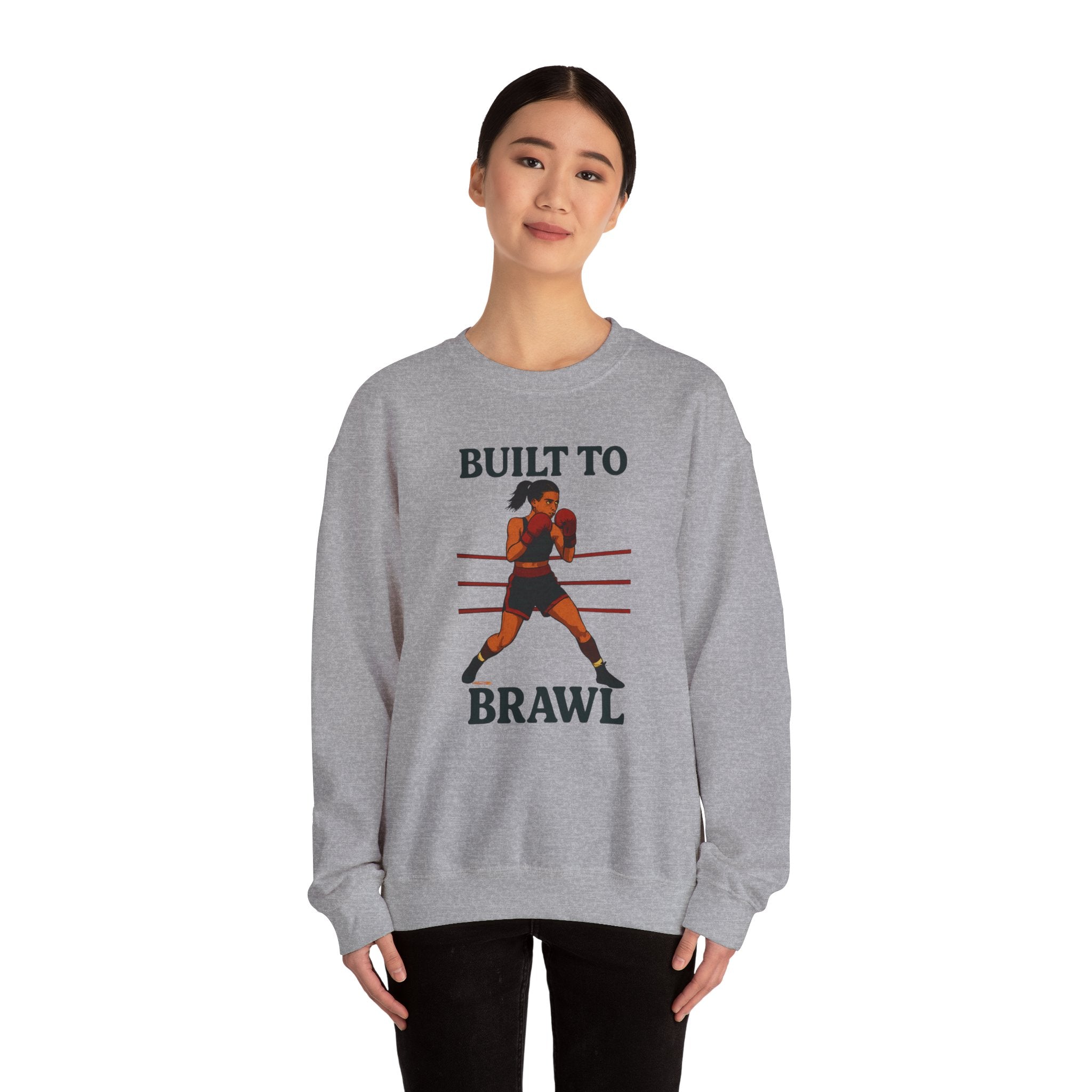 Built to Brawl Crewneck Sweatshirt, Unisex Fitness Apparel