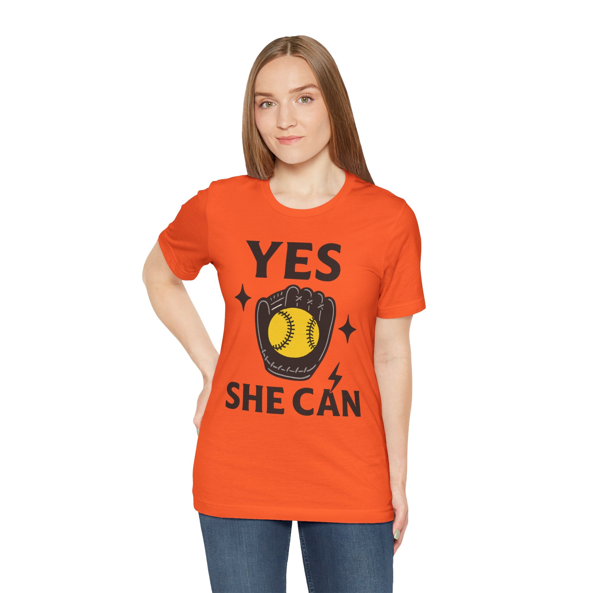 Yes, She Can Softball Unisex Tee