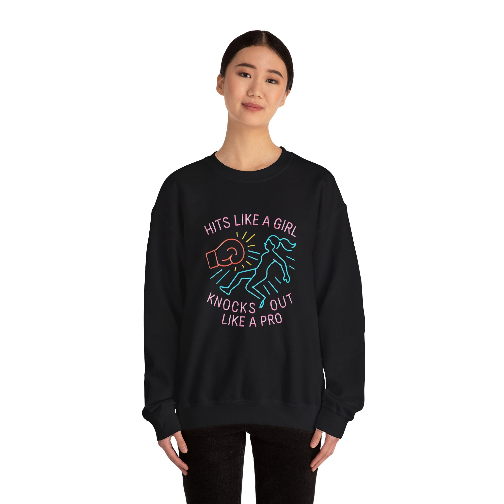 Empowering Crewneck Sweatshirt | Hits Like a Girl Design