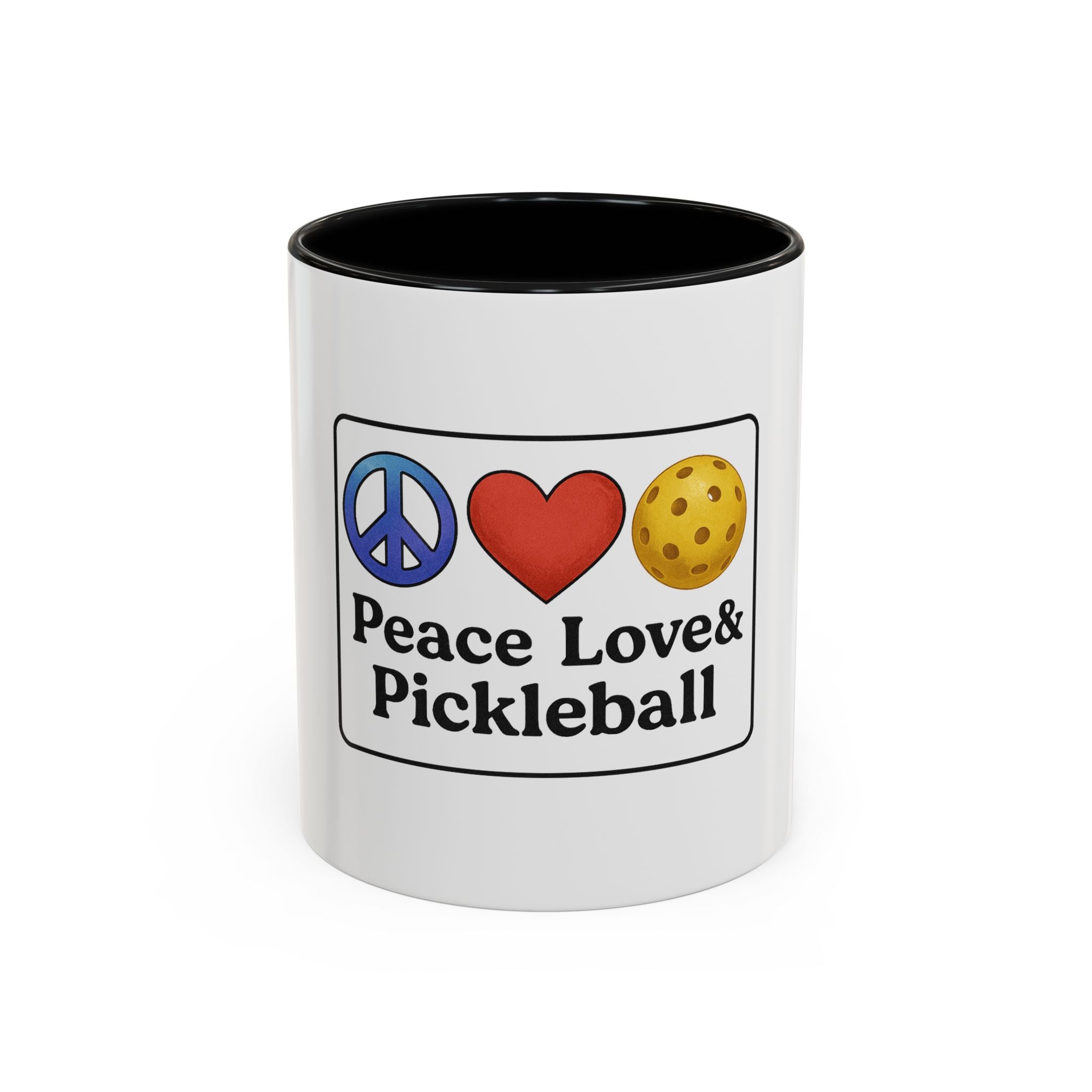 Peace Love & Pickleball Accent Mug