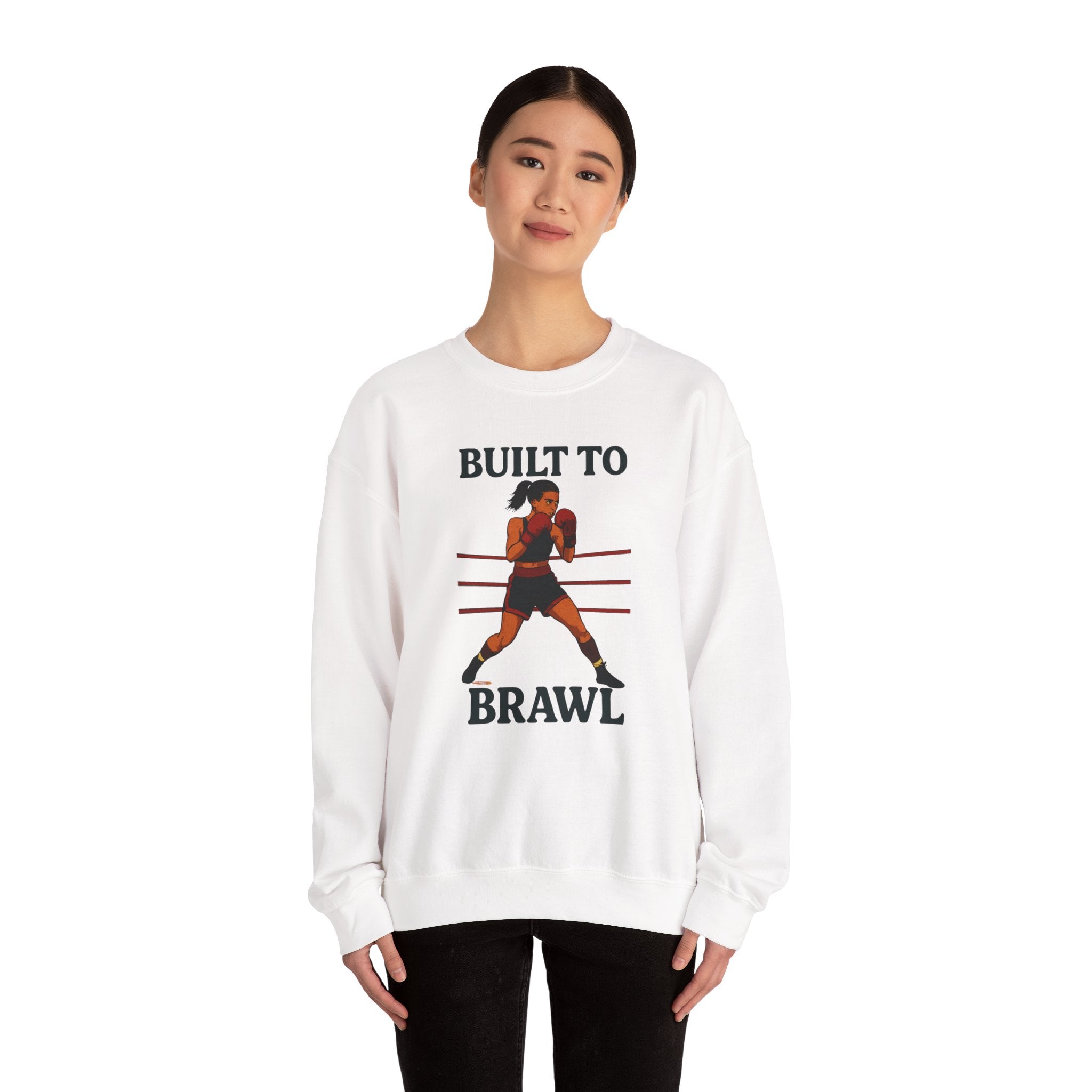 Built to Brawl Crewneck Sweatshirt, Unisex Fitness Apparel