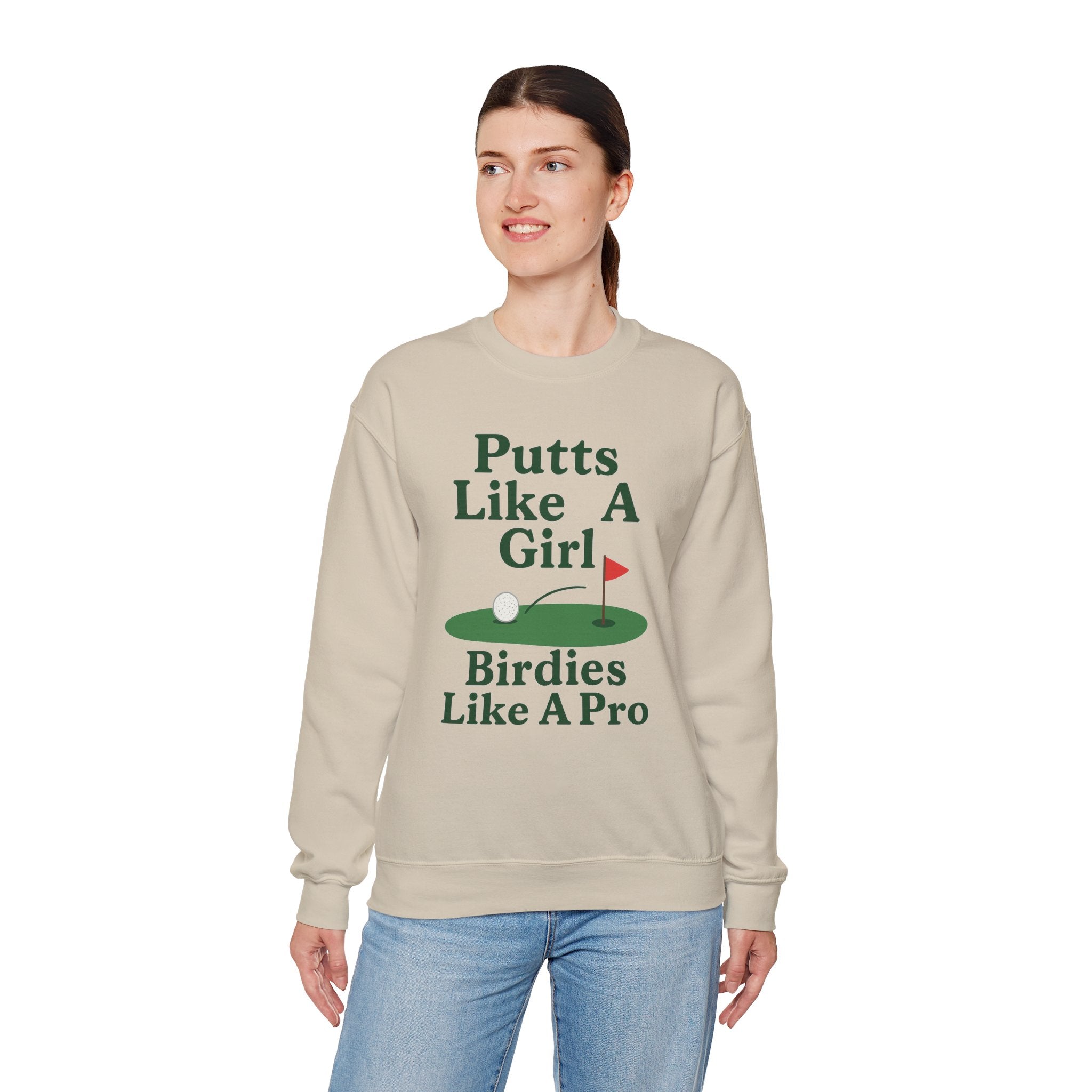 Putts Like A Girl Sweatshirt, Unisex Crewneck