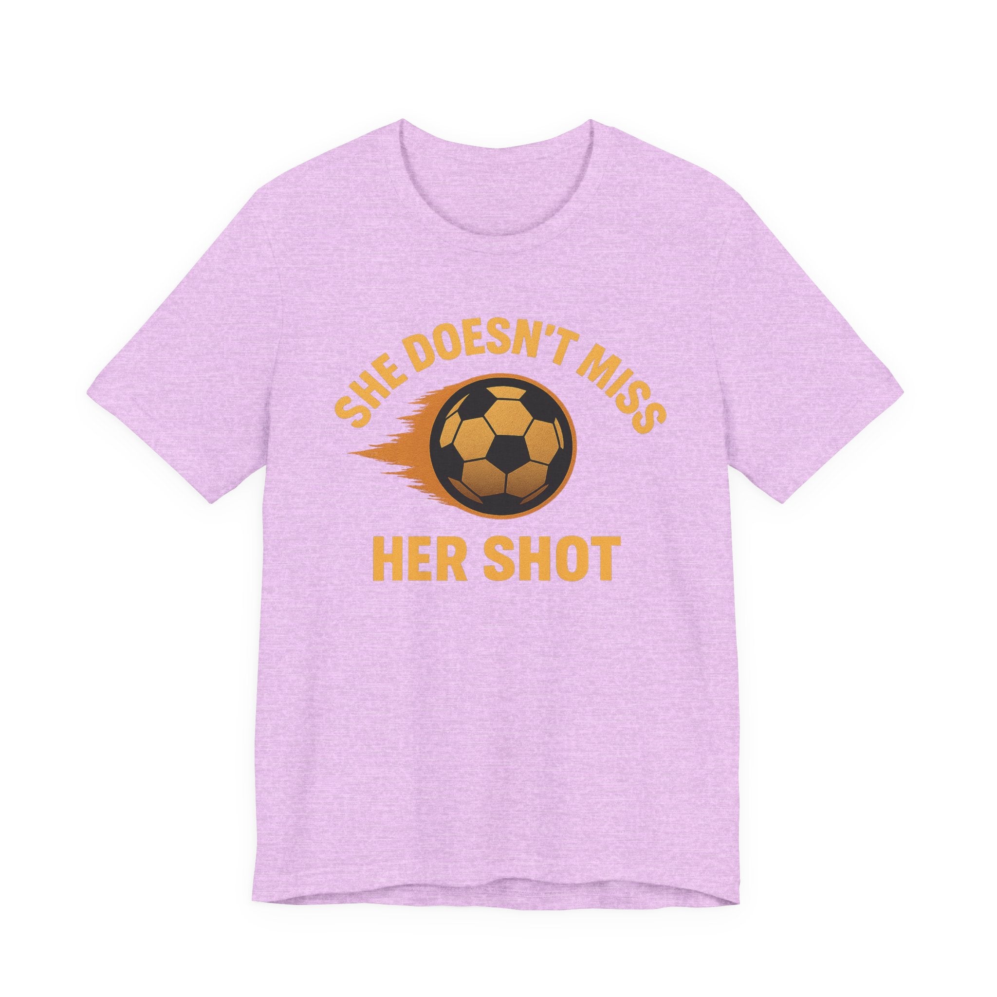Soccer Motivational Tee - She Doesn't Miss Her Shot