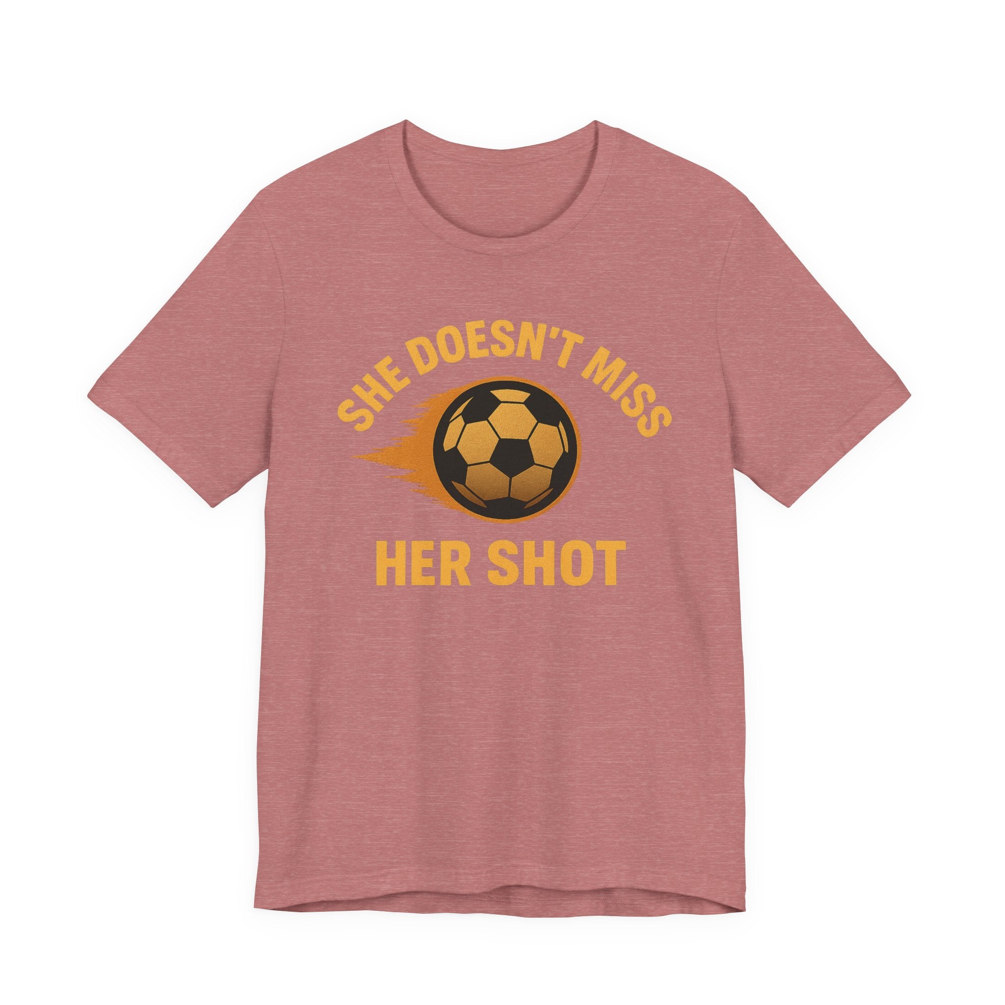 Soccer Motivational Tee - She Doesn't Miss Her Shot