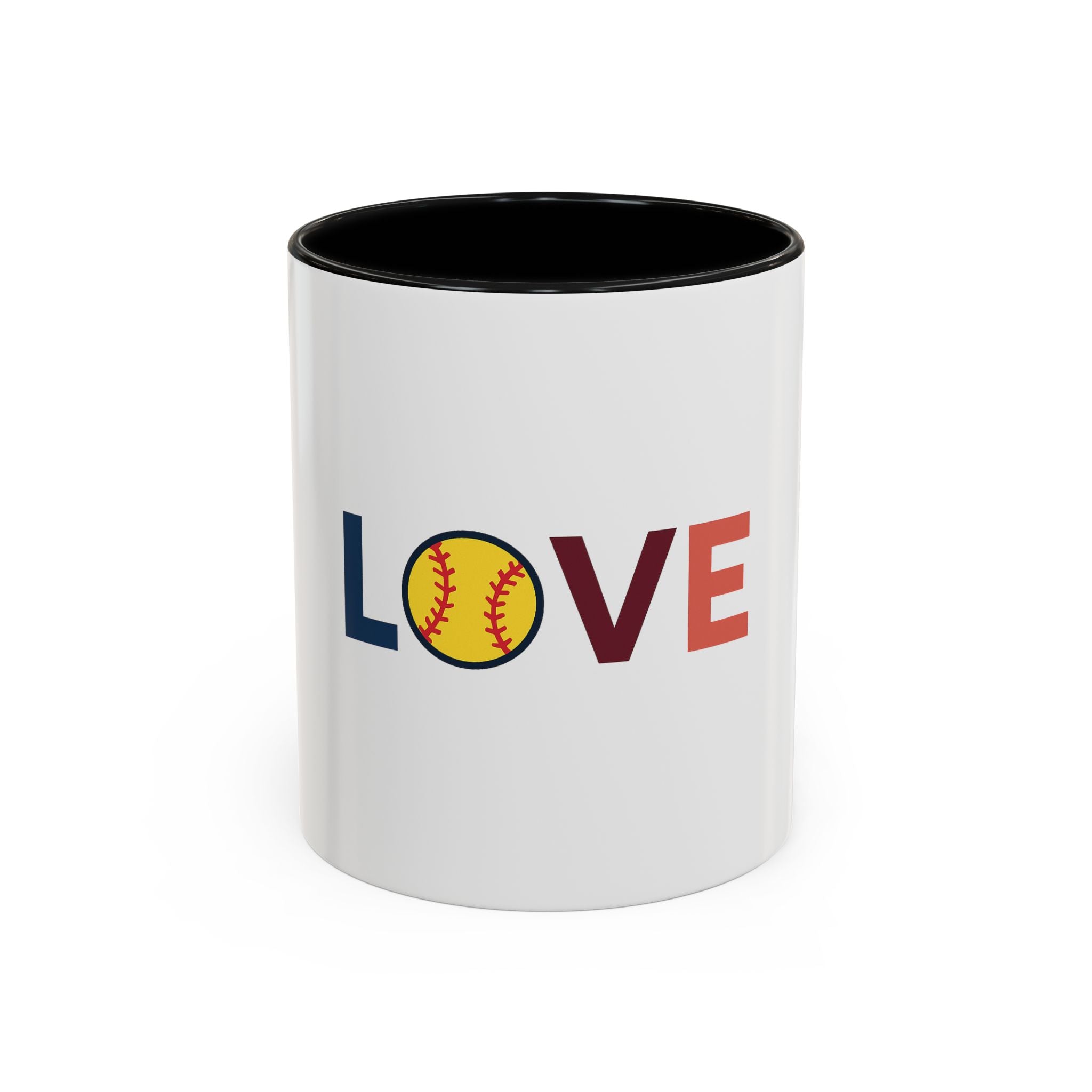 Love Baseball Accent Coffee Mug