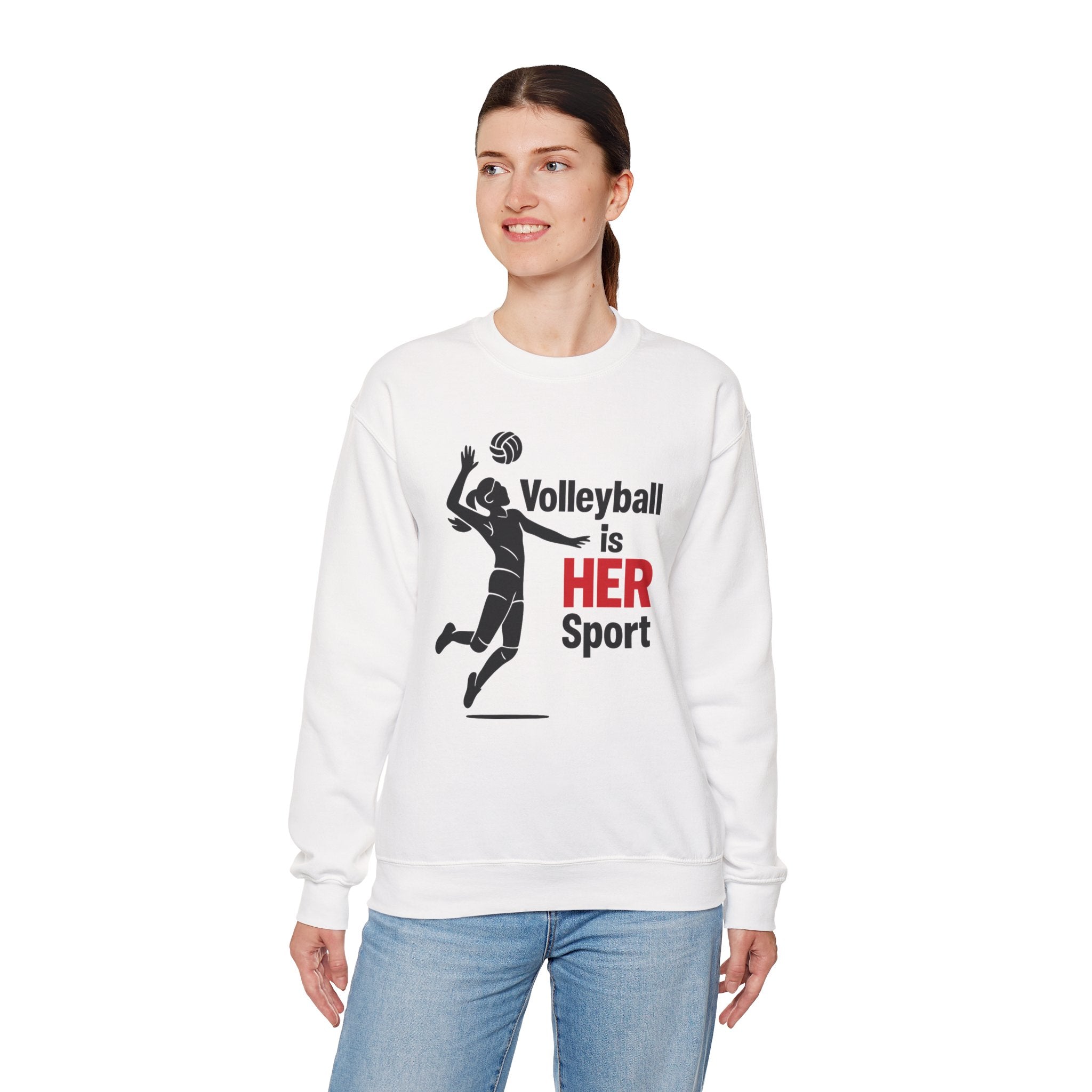Volleyball Is Her Sport Sweatshirt, Unisex Crewneck