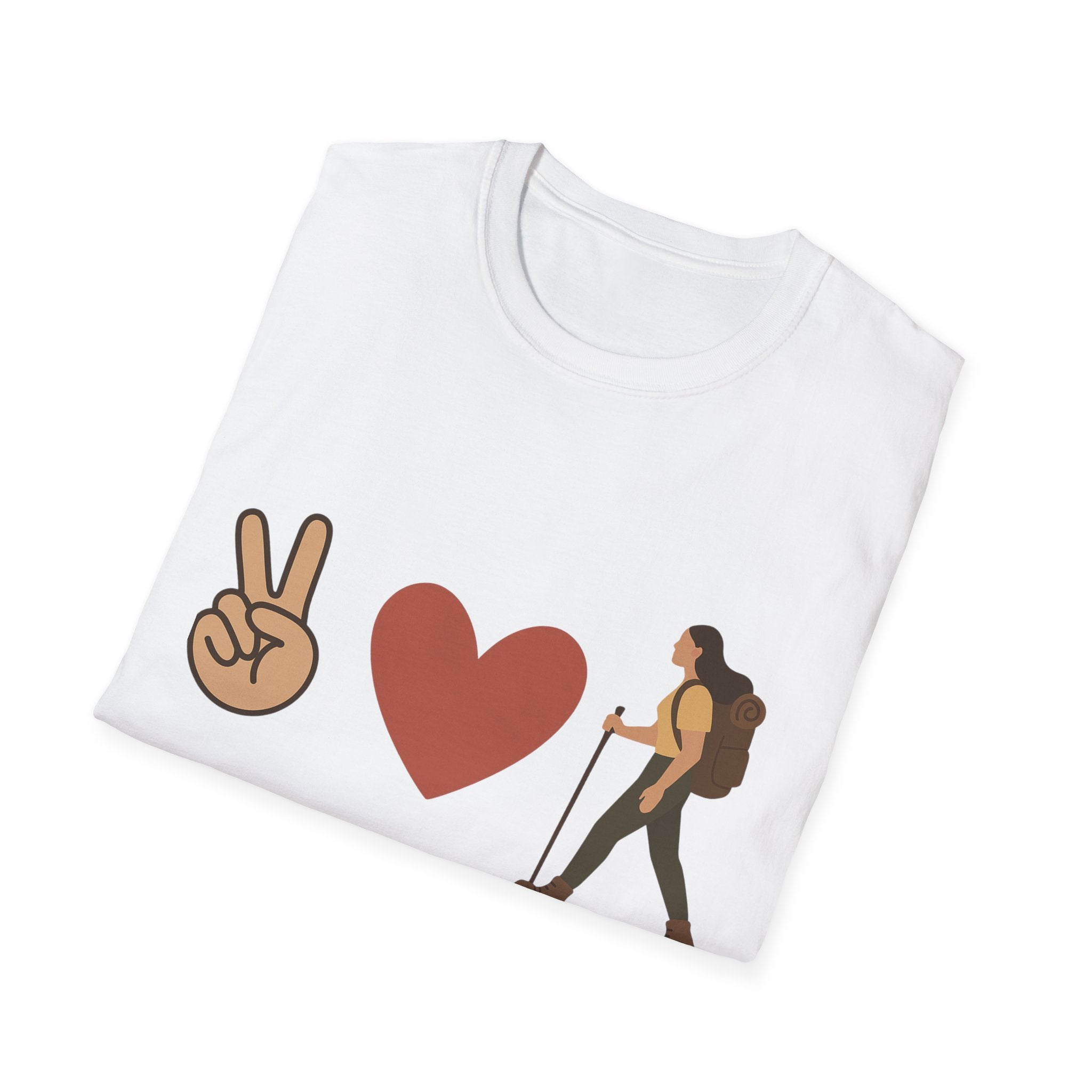 Peace Love & Hiking Unisex Softstyle T-Shirt