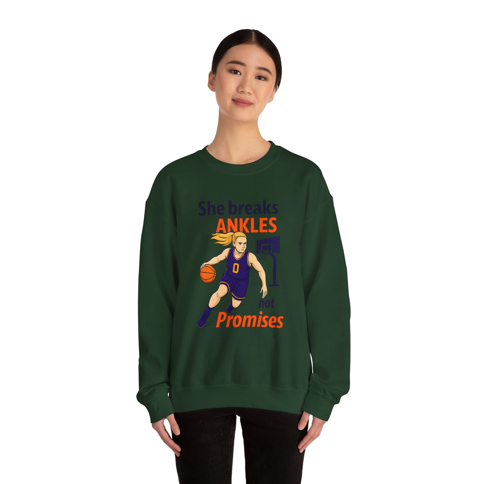 Basketball Sweatshirt, She Breaks Ankles Crewneck