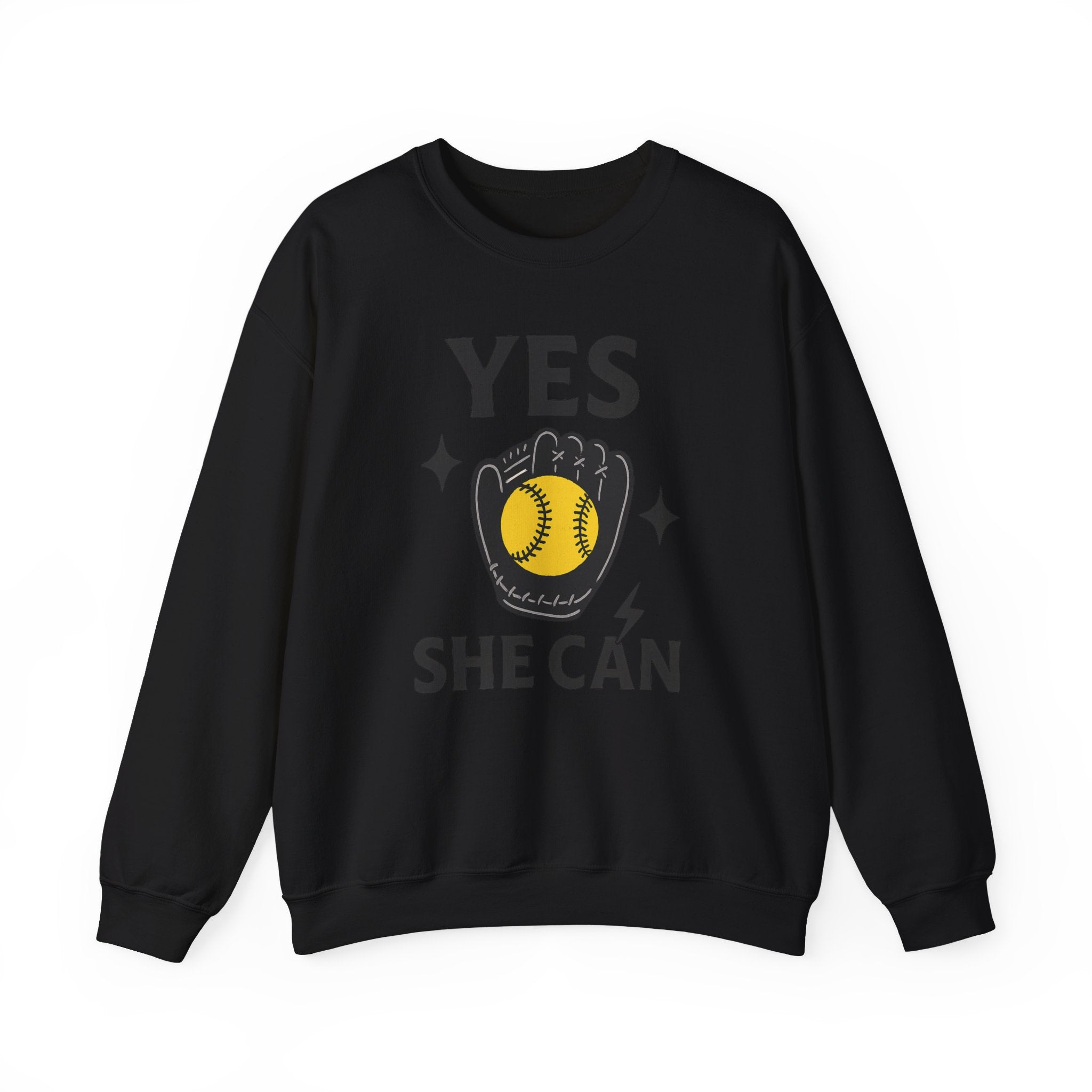 Yes, She Can Softball Sweatshirt, Unisex Crewneck