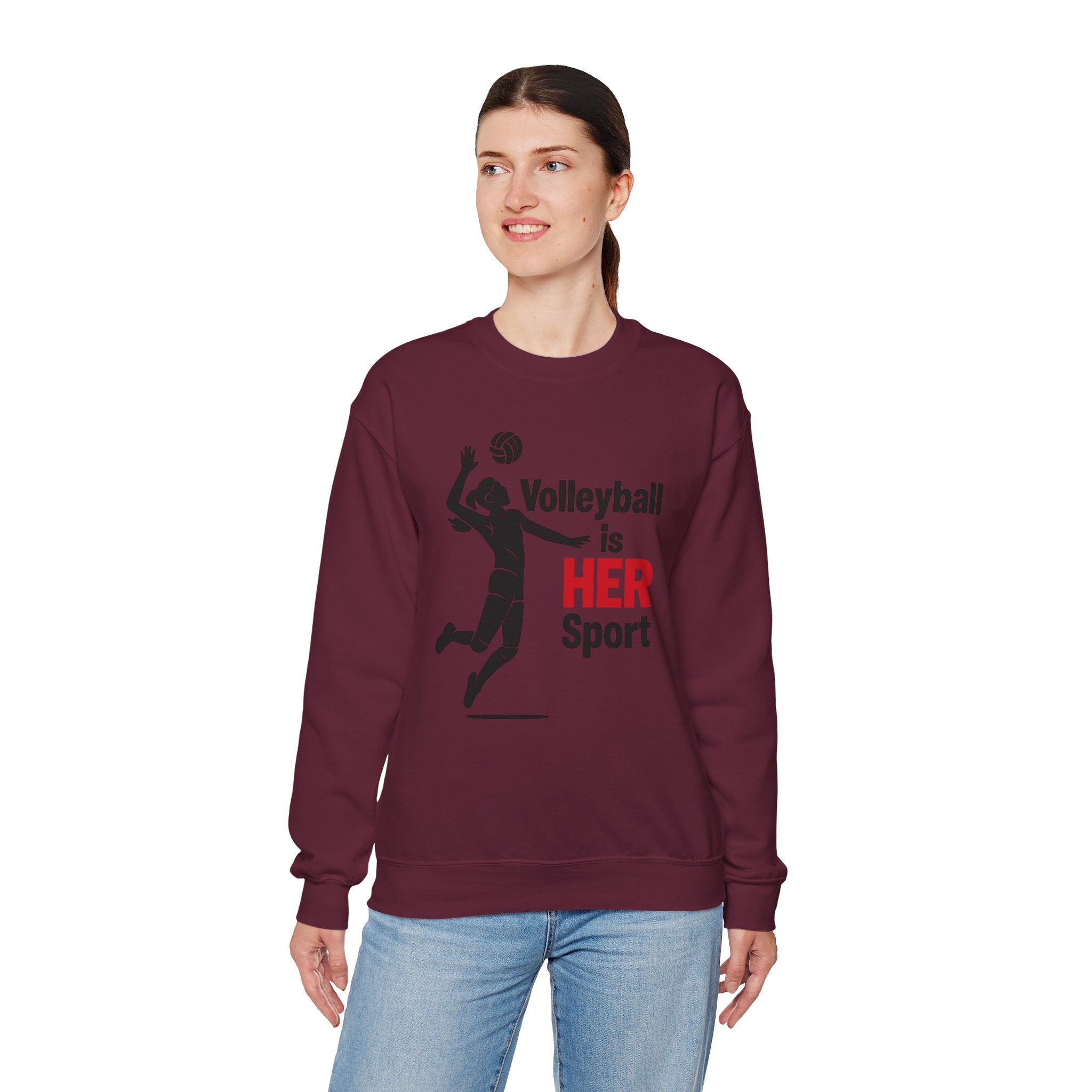 Volleyball Is Her Sport Sweatshirt, Unisex Crewneck
